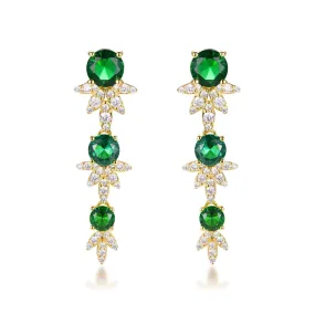 Emerald Cubic Zirconia Drop Earrings