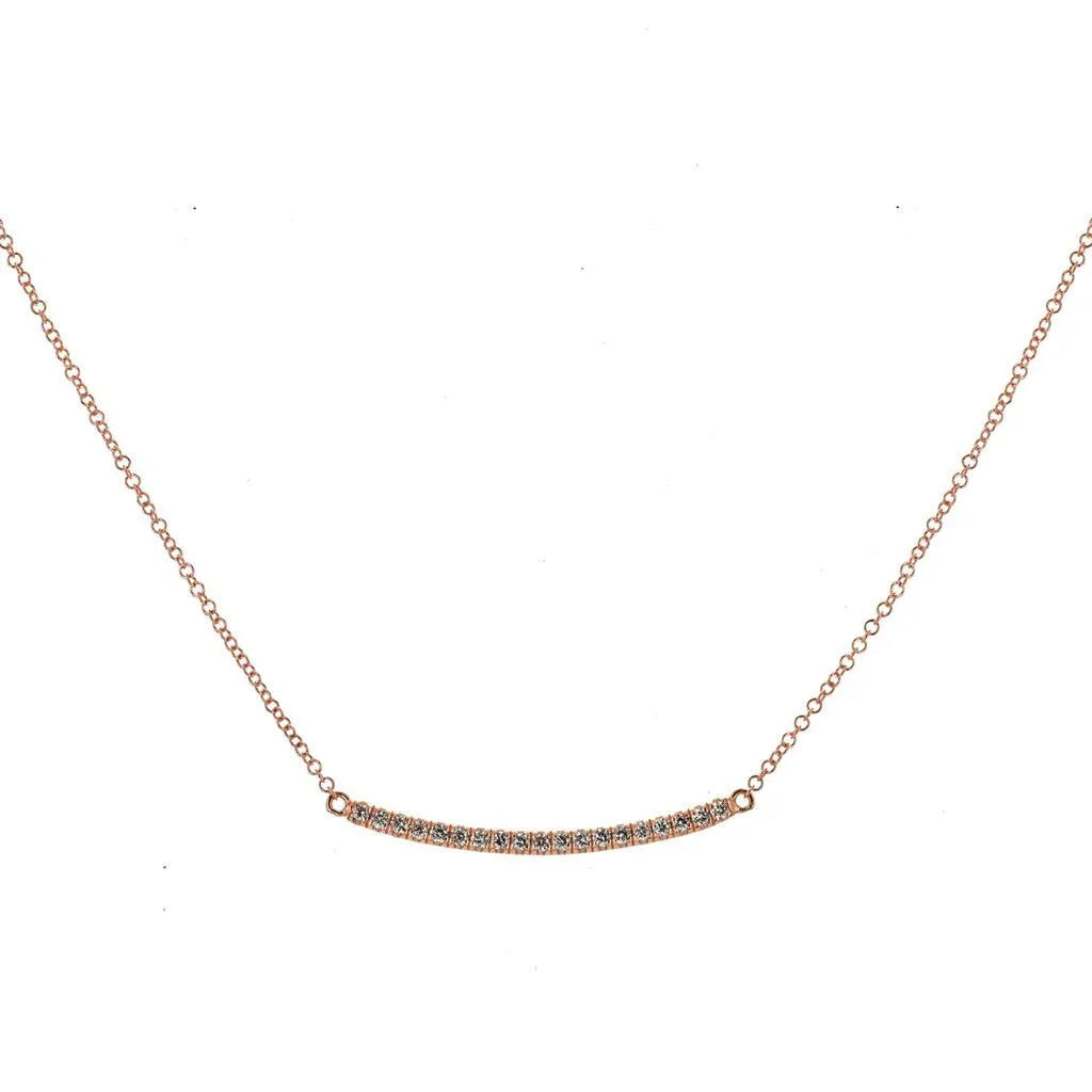 0.19ctw Round Diamond Bar Necklace - Rose Gold