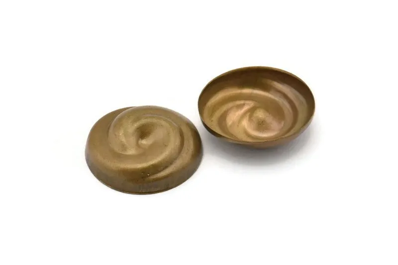 1 Vintage Raw Brass Cabochon 25 Mm B-11