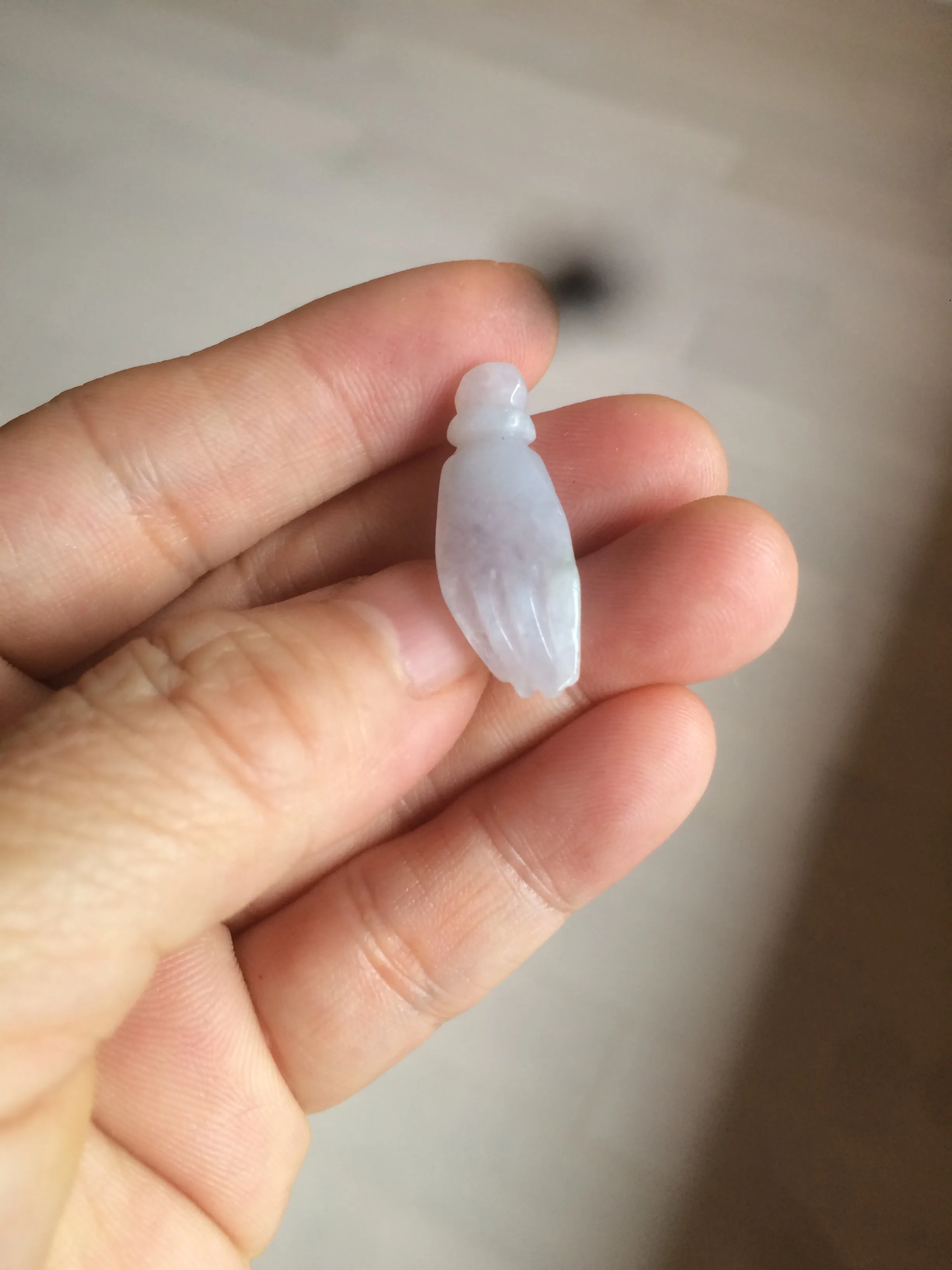 100% natural type A icy watery sunny green/purple a pearl in my palm (apple of my eye, 掌上明珠) Jadeite jade bead AQ72