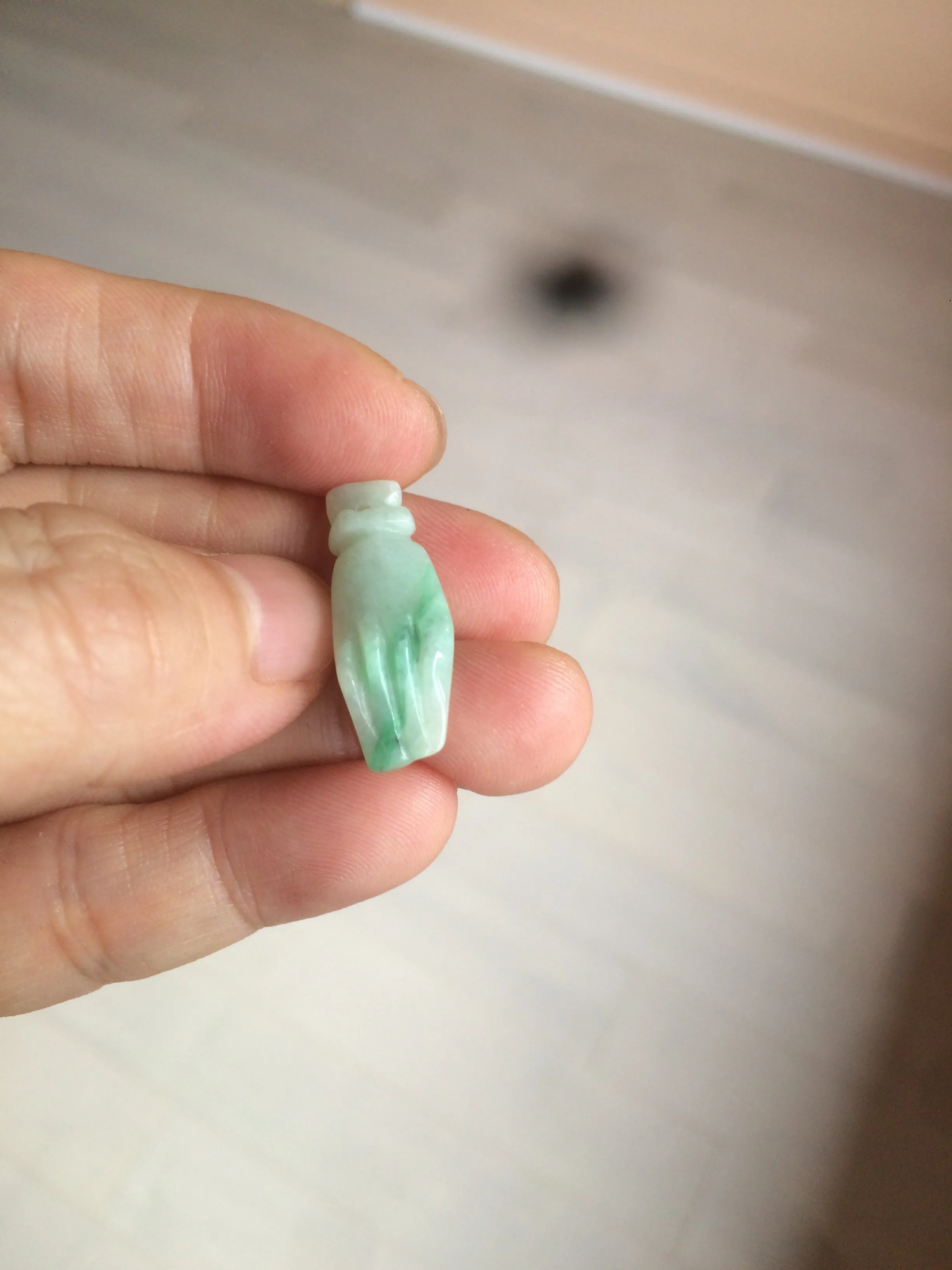 100% natural type A icy watery sunny green/purple a pearl in my palm (apple of my eye, 掌上明珠) Jadeite jade bead AQ72