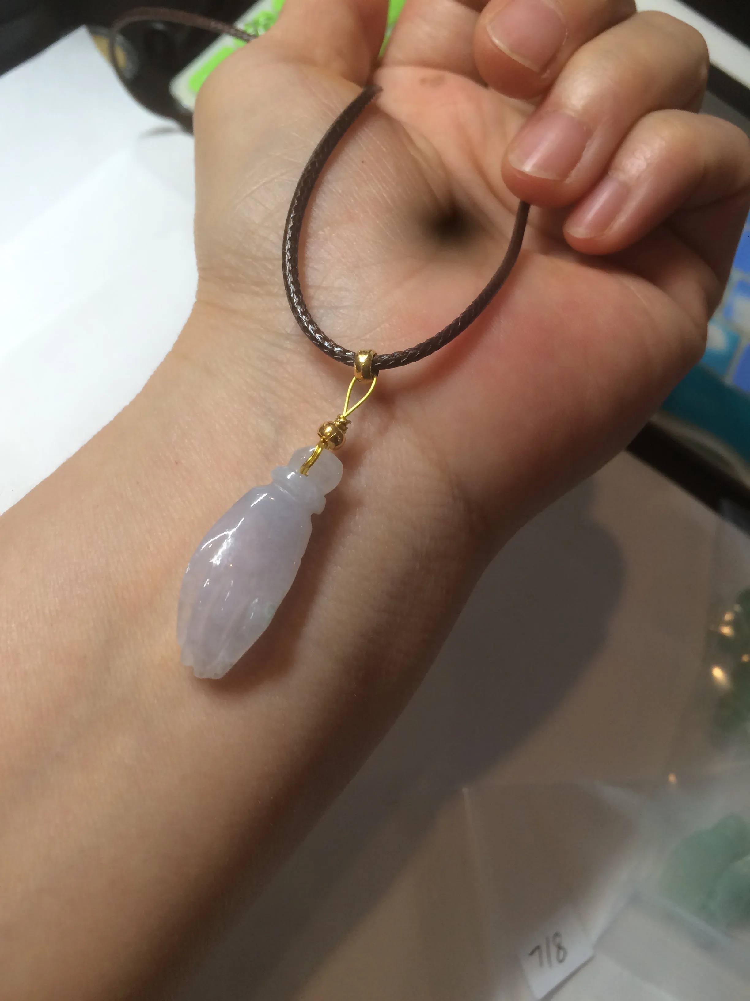 100% natural type A icy watery sunny green/purple a pearl in my palm (apple of my eye, 掌上明珠) Jadeite jade bead AQ72