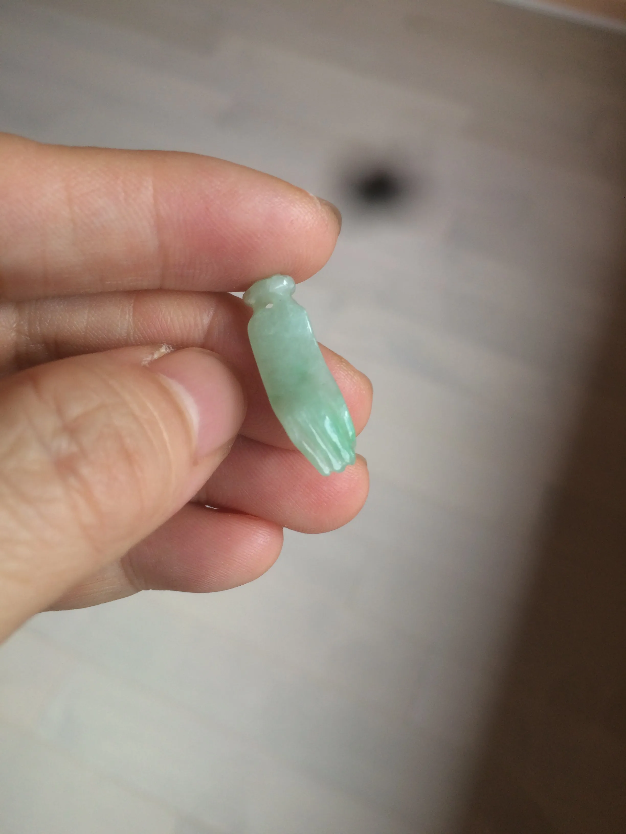 100% natural type A icy watery sunny green/purple a pearl in my palm (apple of my eye, 掌上明珠) Jadeite jade bead AQ72