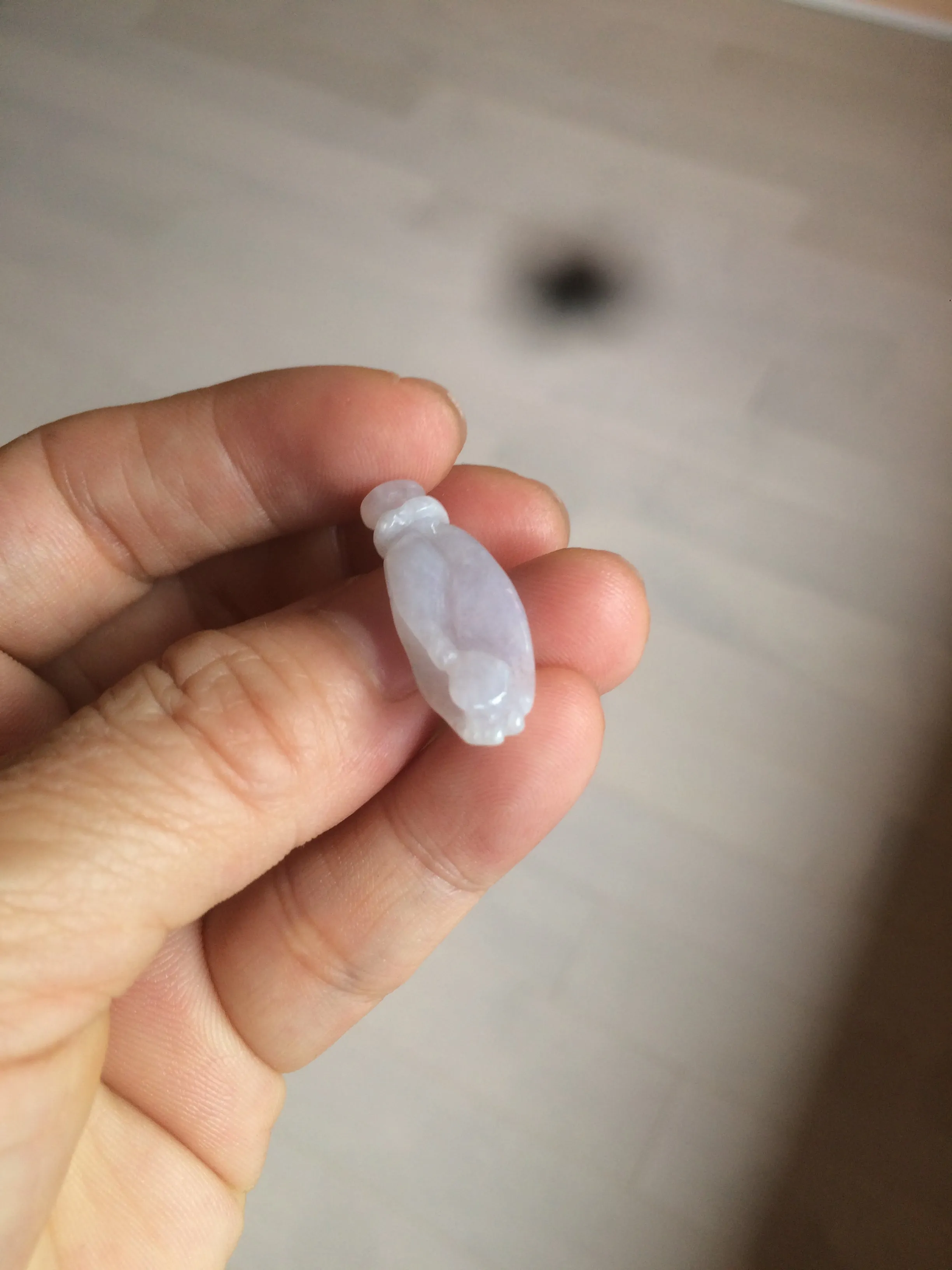 100% natural type A icy watery sunny green/purple a pearl in my palm (apple of my eye, 掌上明珠) Jadeite jade bead AQ72