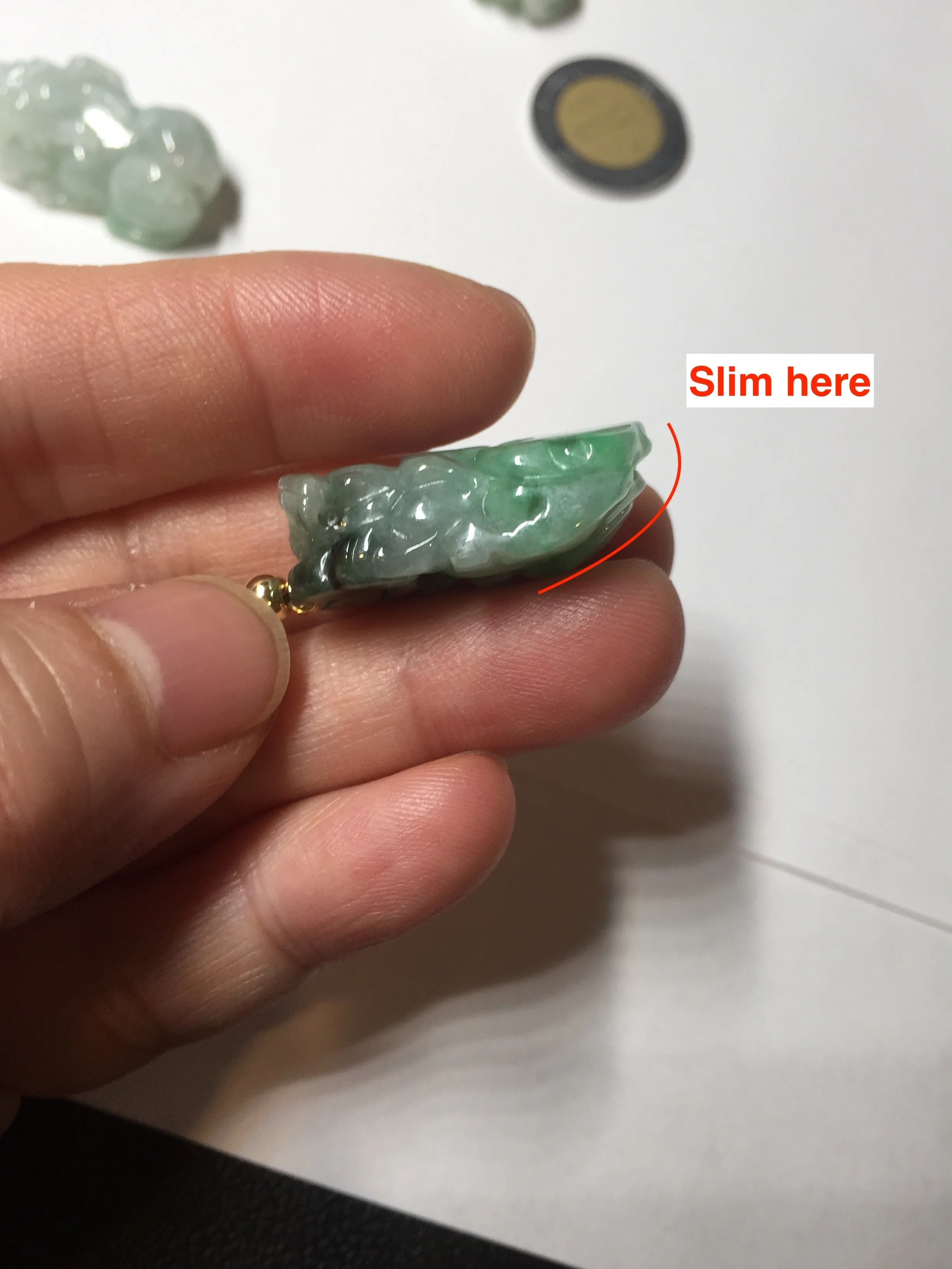 100% natural type A sunny green jadeite jade 3D PiXiu (貔貅) pendant group AX150