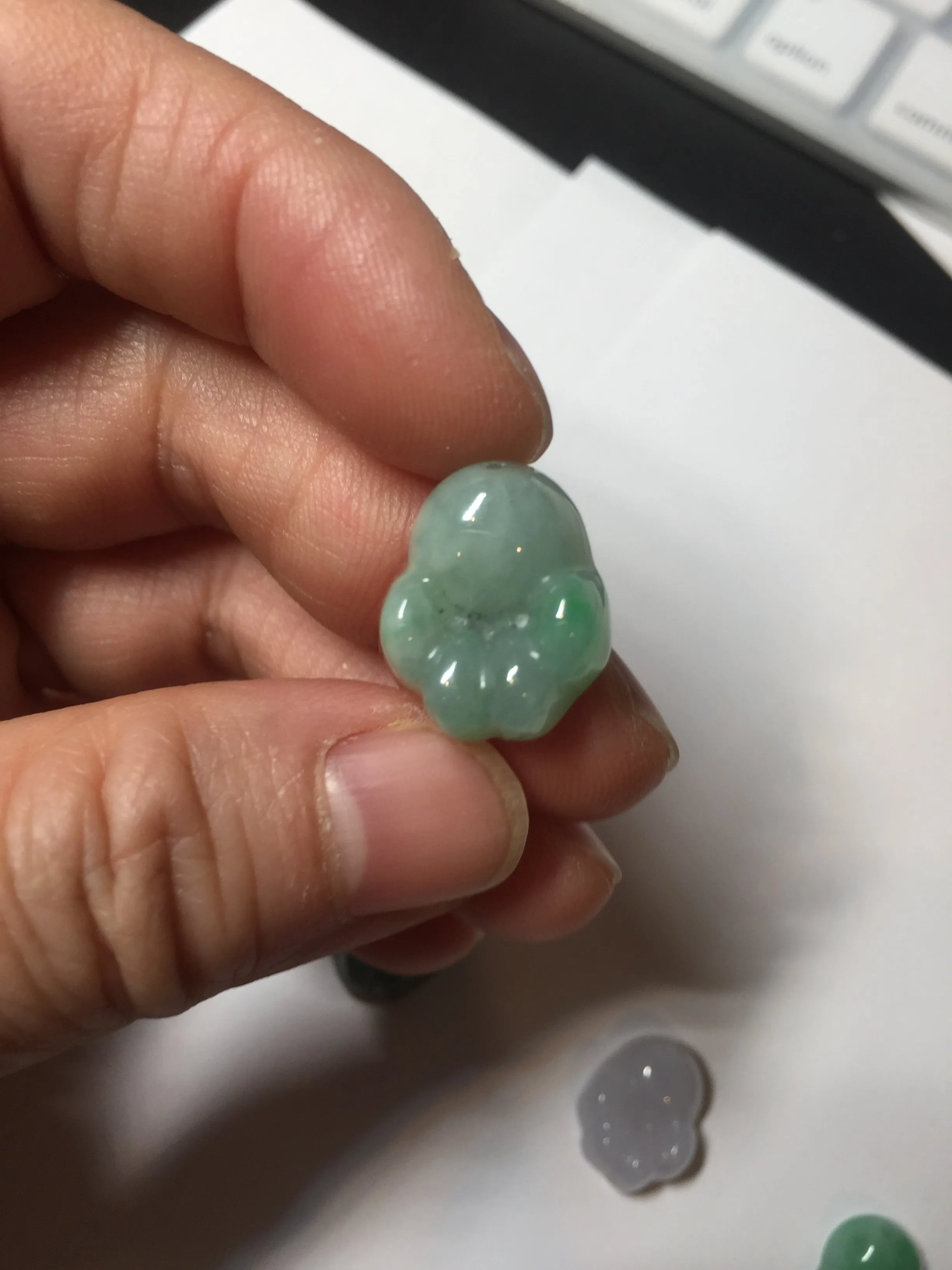 100% Natural type A sunny green/purple doggy paw Jadeite Jade pendant AX146