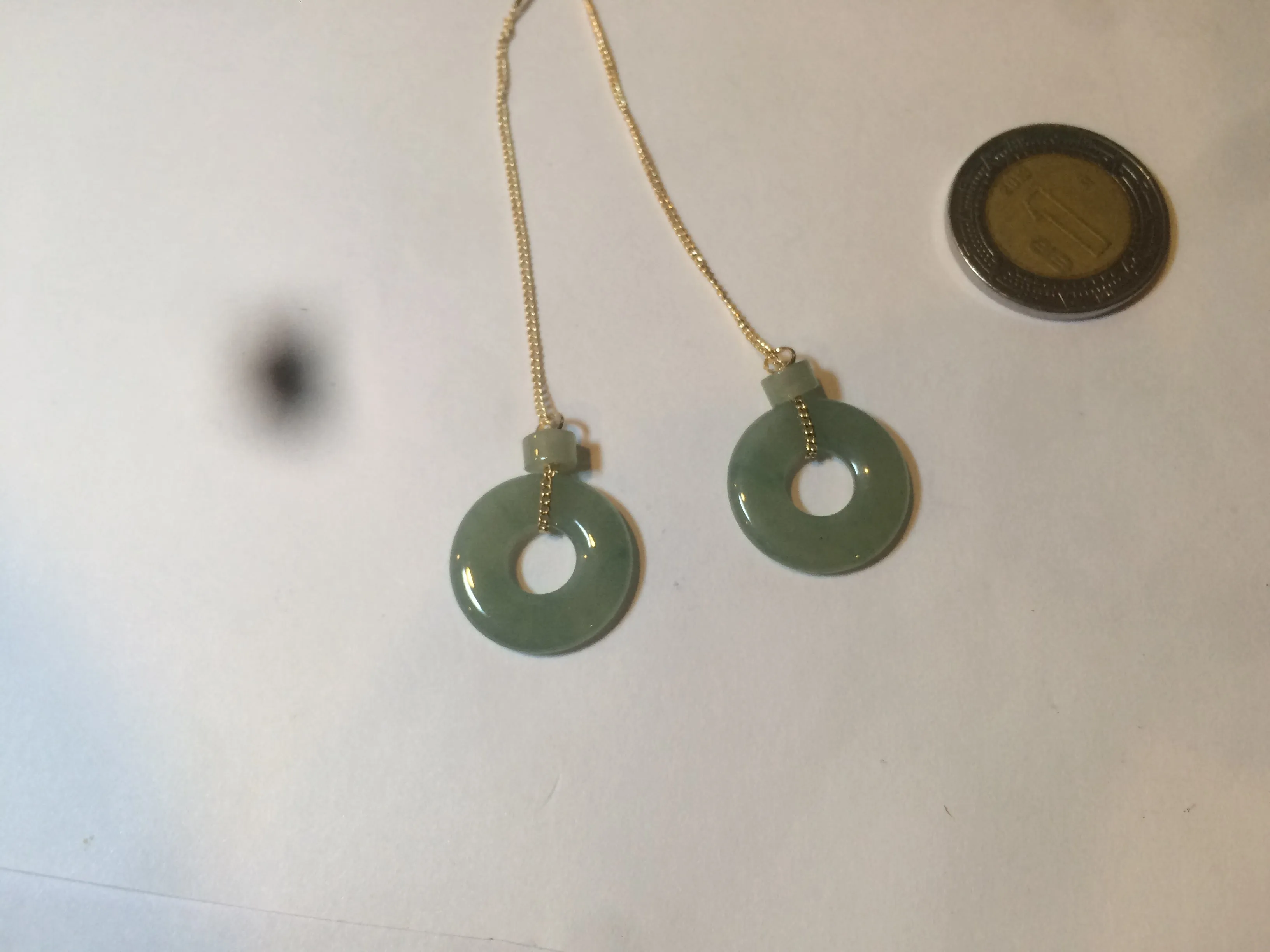 100% Natural watery safe and sound mom and daughter buckle dangling jadeite Jade earring AS2