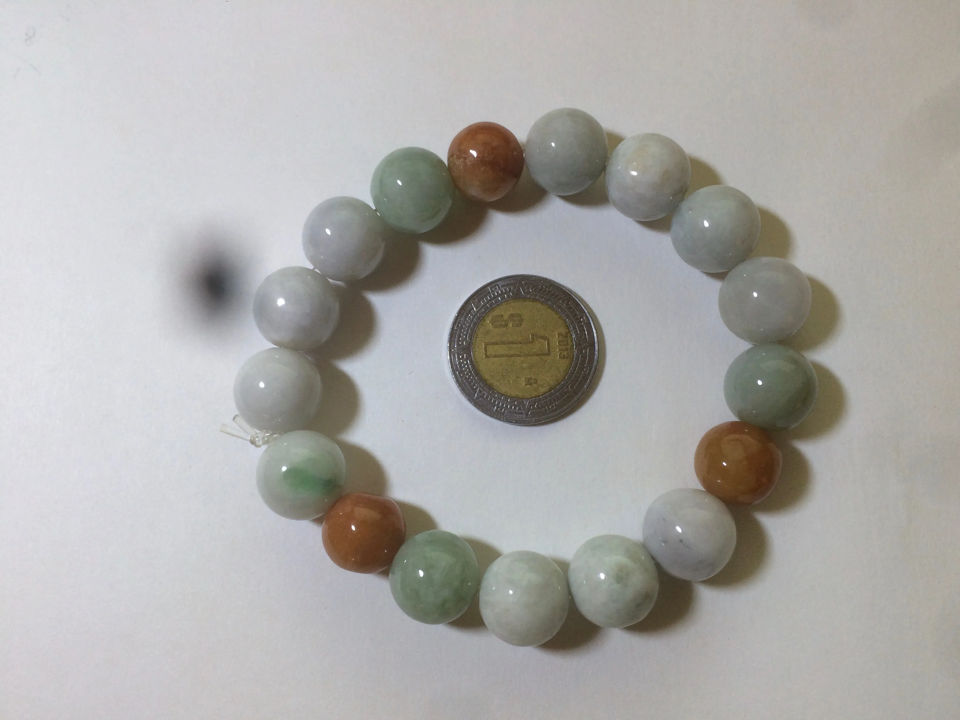 10.5-11.5mm 100% natural type A colourful red/green/purple/white jadeite jade beads bracelet  S-B