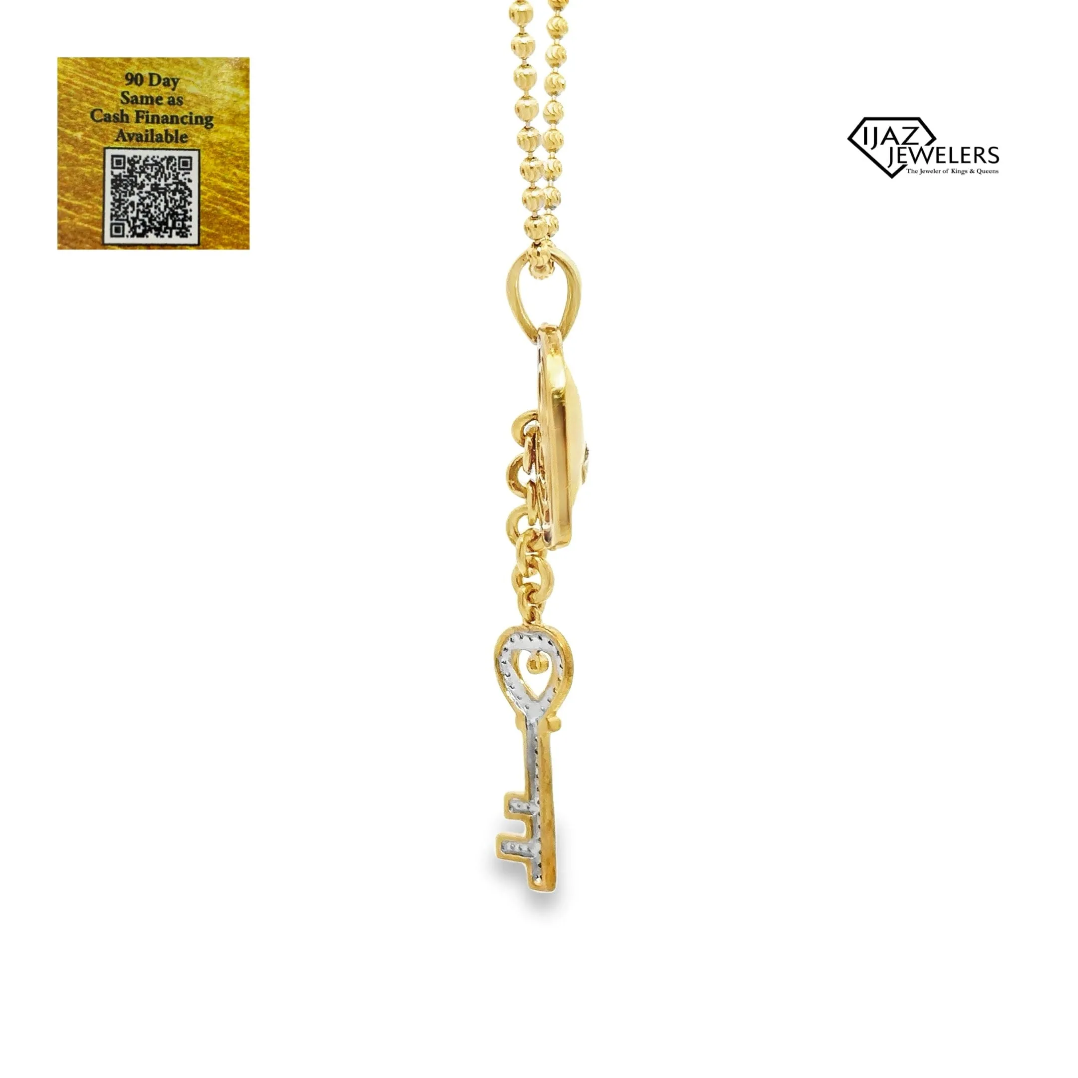 10K Gold 0.26 CTW Diamond Heart Lock And Key Charm