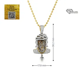 10K gold 0.92 CTW Diamond Jesus Charm