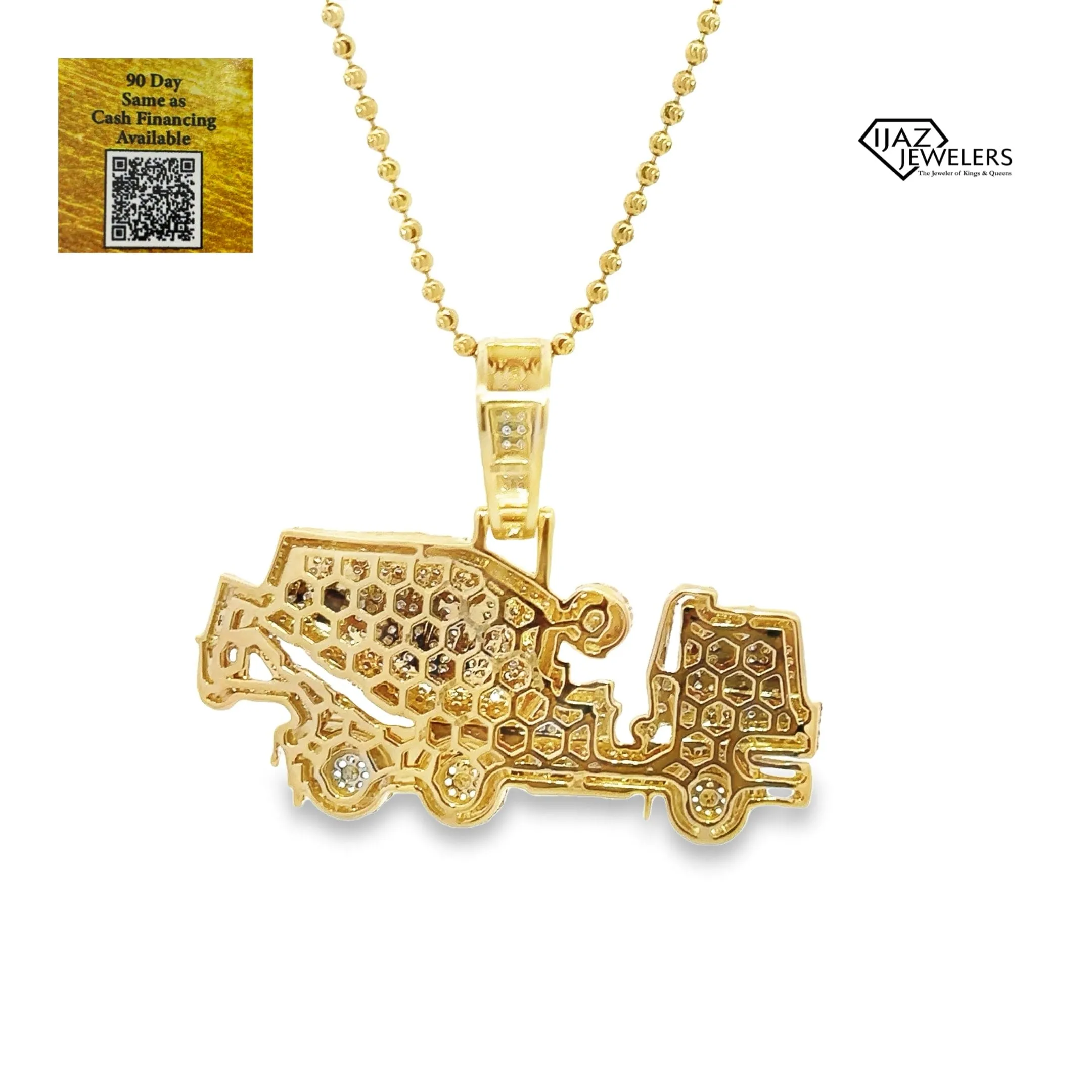 10K Gold 1.75 CTW Diamond Cement Mixer Charm