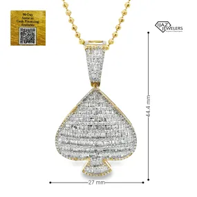 10K Gold 2.40 CTW Diamond Spade Charm