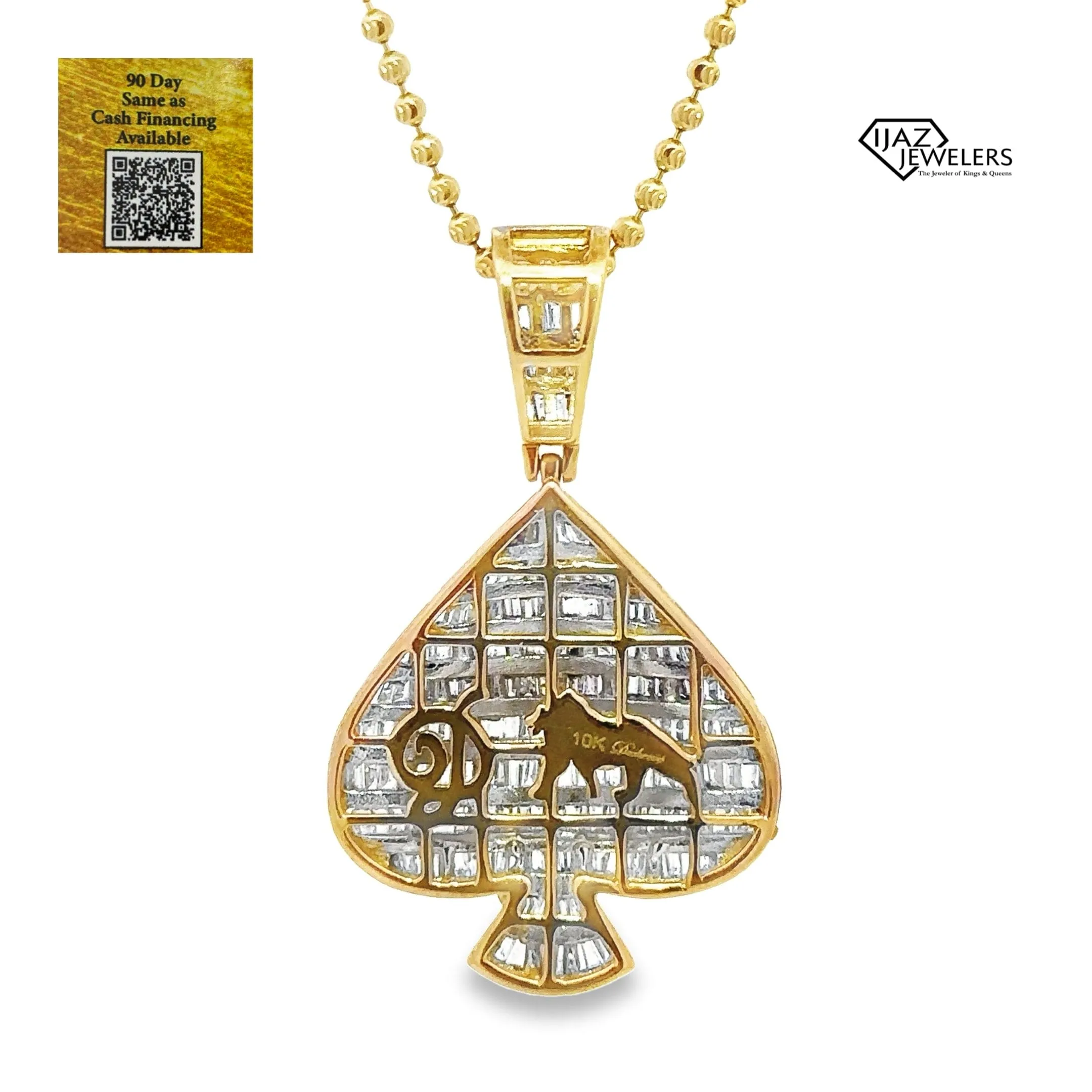 10K Gold 2.40 CTW Diamond Spade Charm