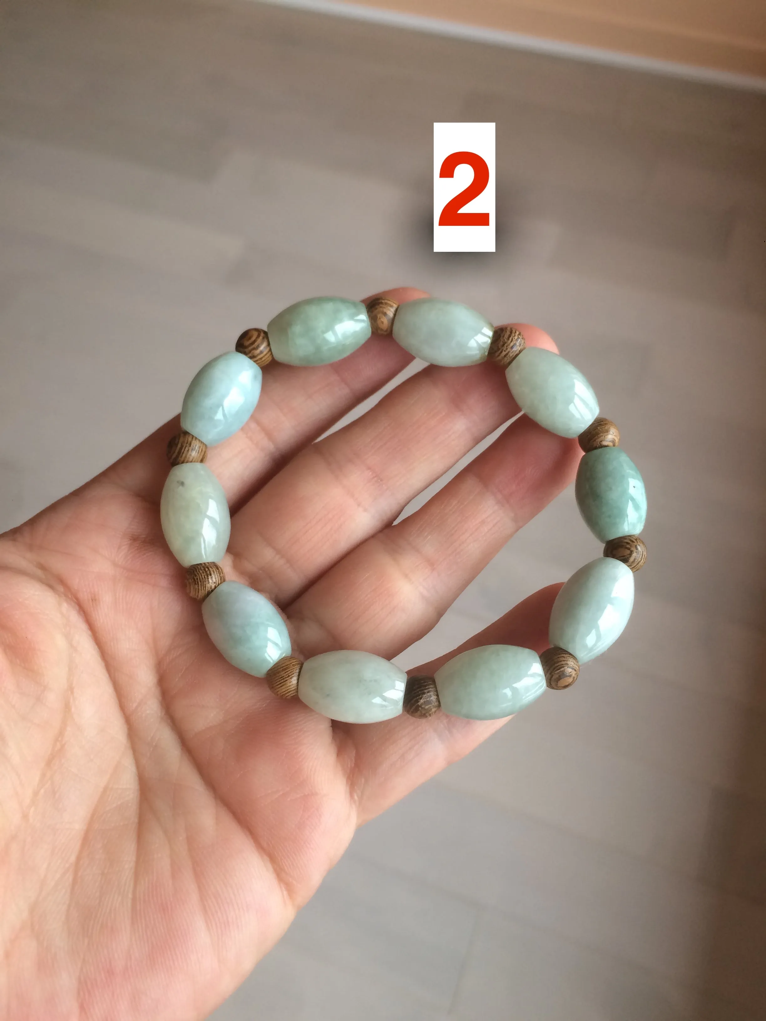 13x10mm 100% natural type A green jadeite jade olive shape(LU LU TONG) beads bracelet C33