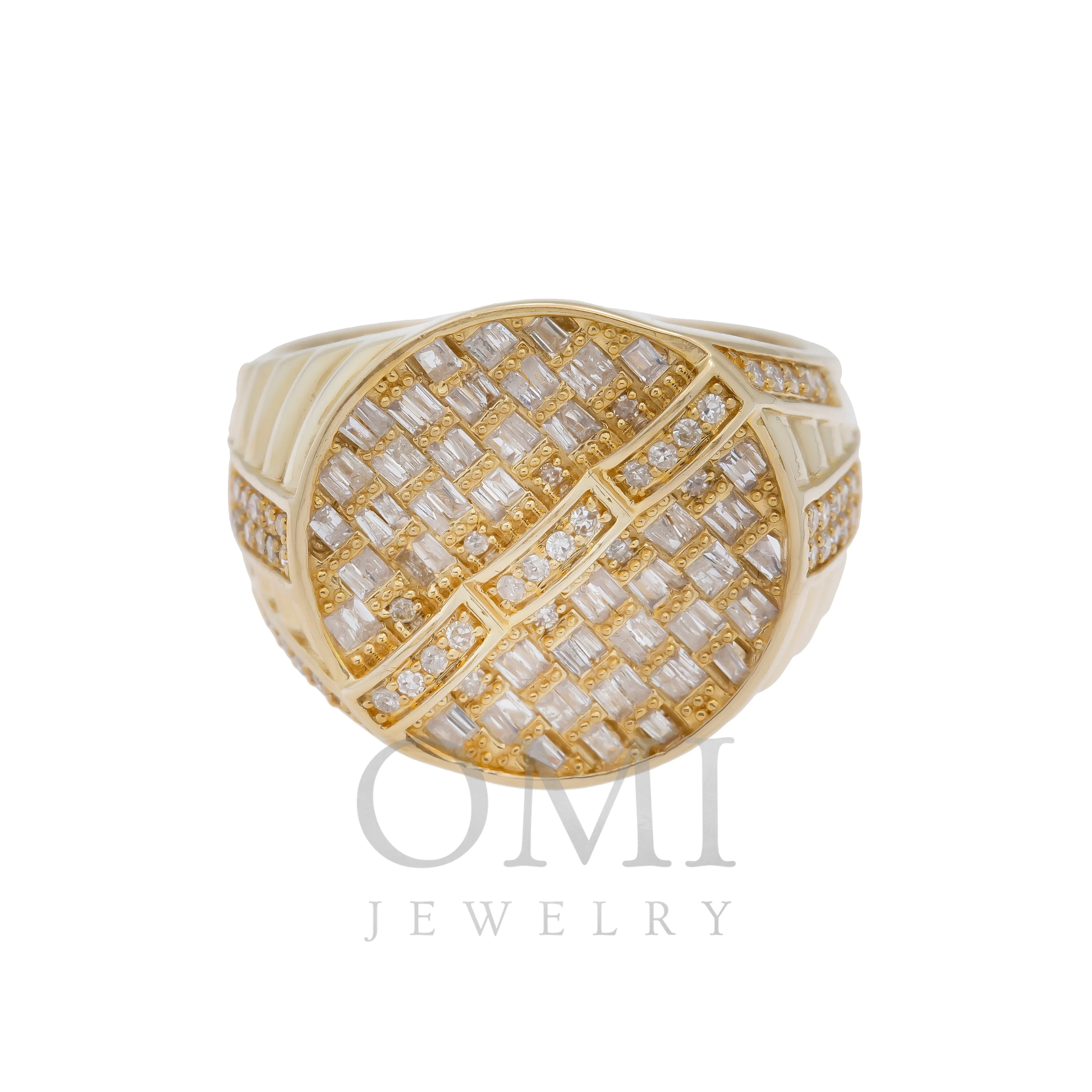 14K GOLD BAGUETTE DIAMOND CIRCLE RING 0.76 CT