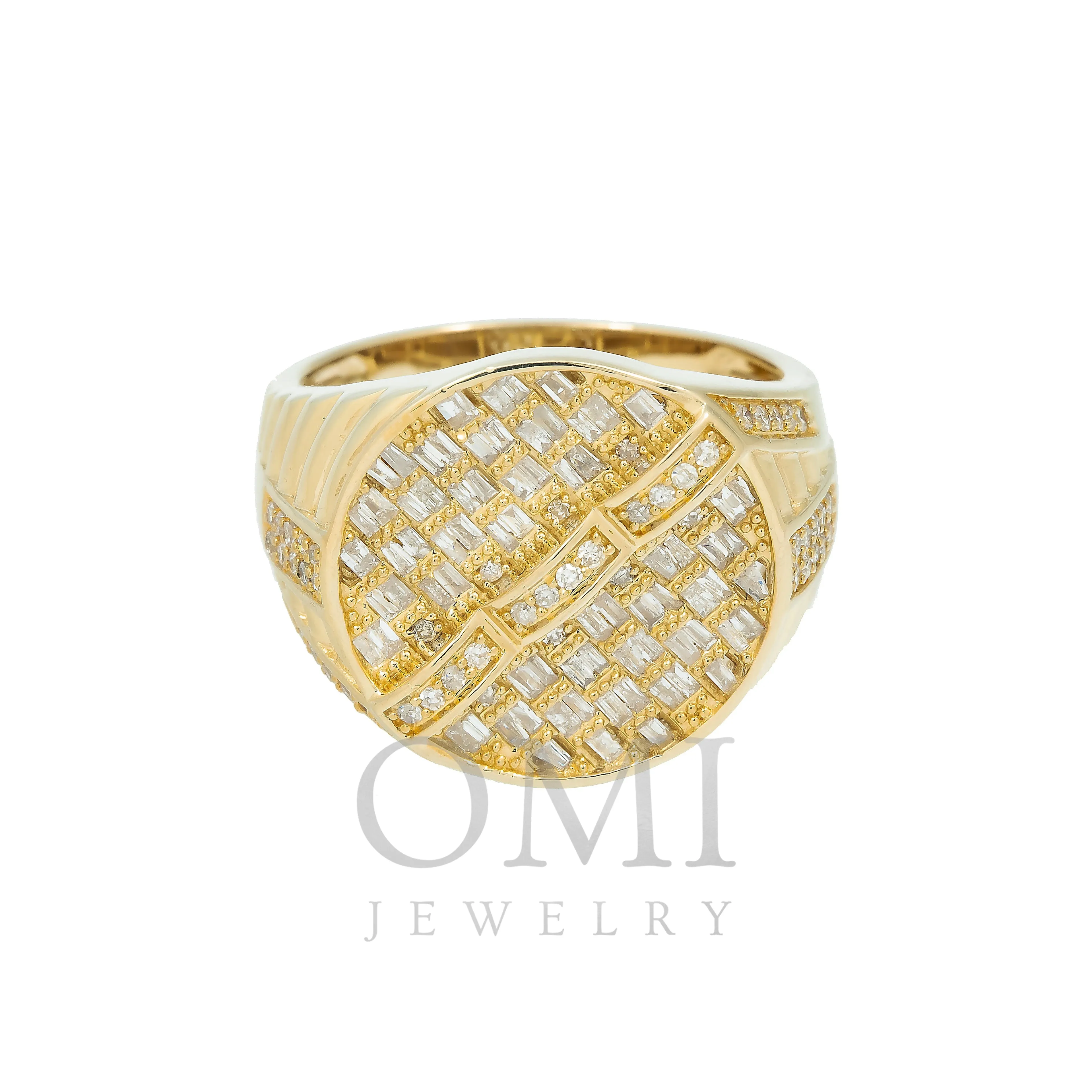 14K GOLD BAGUETTE DIAMOND CIRCLE RING 0.76 CT