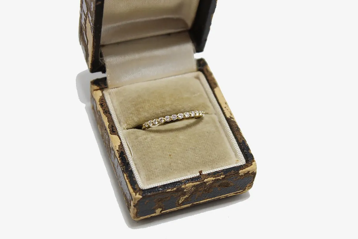 14k Gold Half Eternity Diamond Band