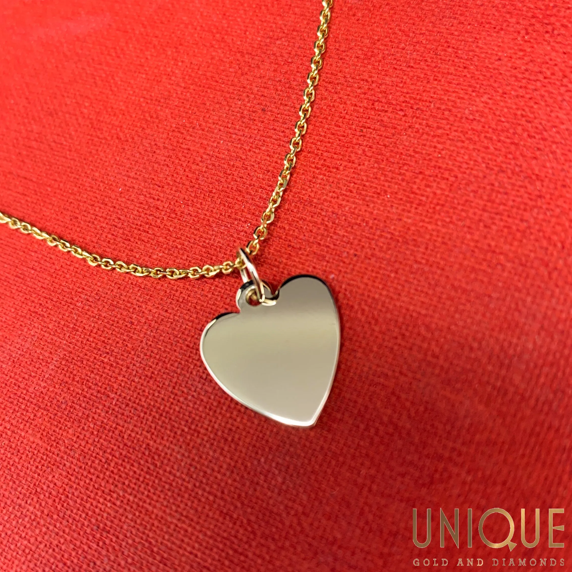 14k Gold Heart Necklace 18 Inch