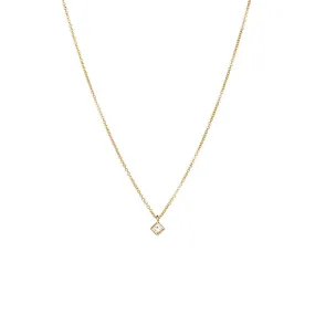 14k Small Princess Diamond Pendant Necklace