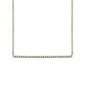 14k White Gold Diamond Bar Necklace