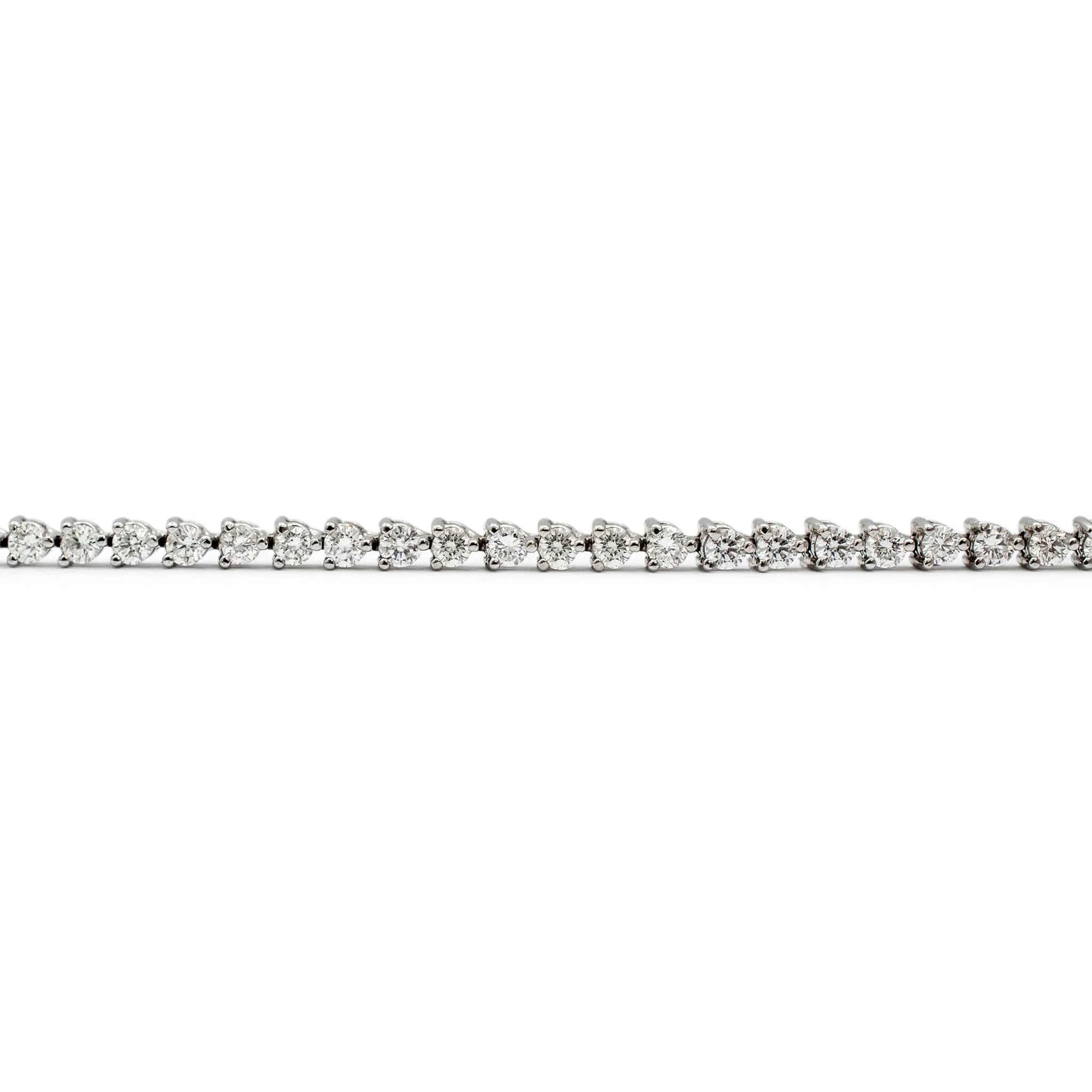 14K White Gold Natural Round Diamond Ladies Tennis Bracelet 3.90TCW