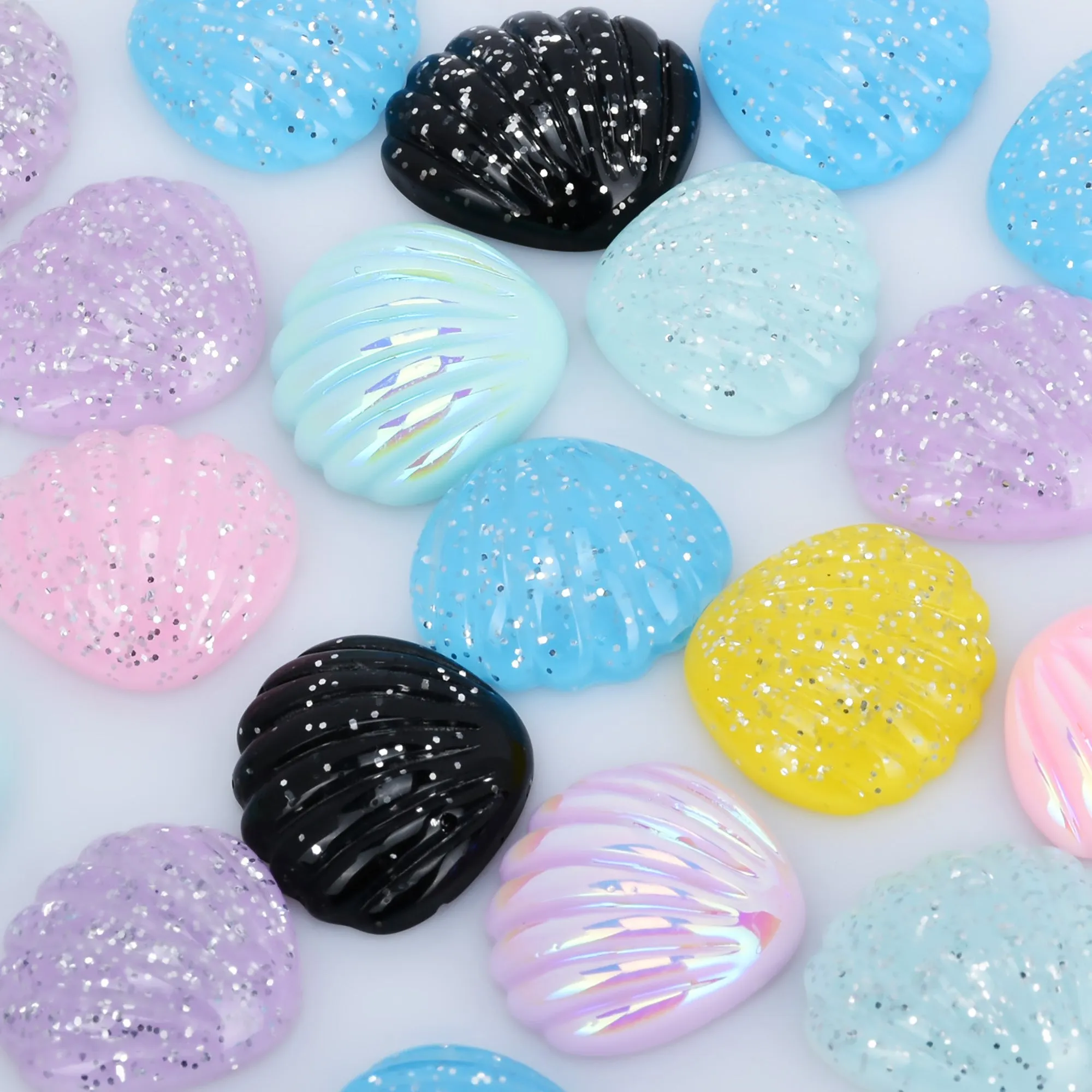 18*20mm Sea Shells Flatback Resin Kawaii Cabochons Diy Slime Charm Random mixed Jewelry accessories 20pcs 10281150