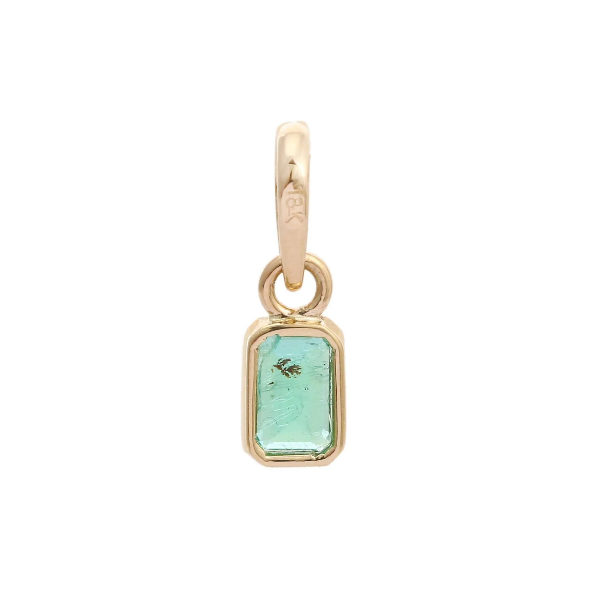 18K Gold Emerald Pendant