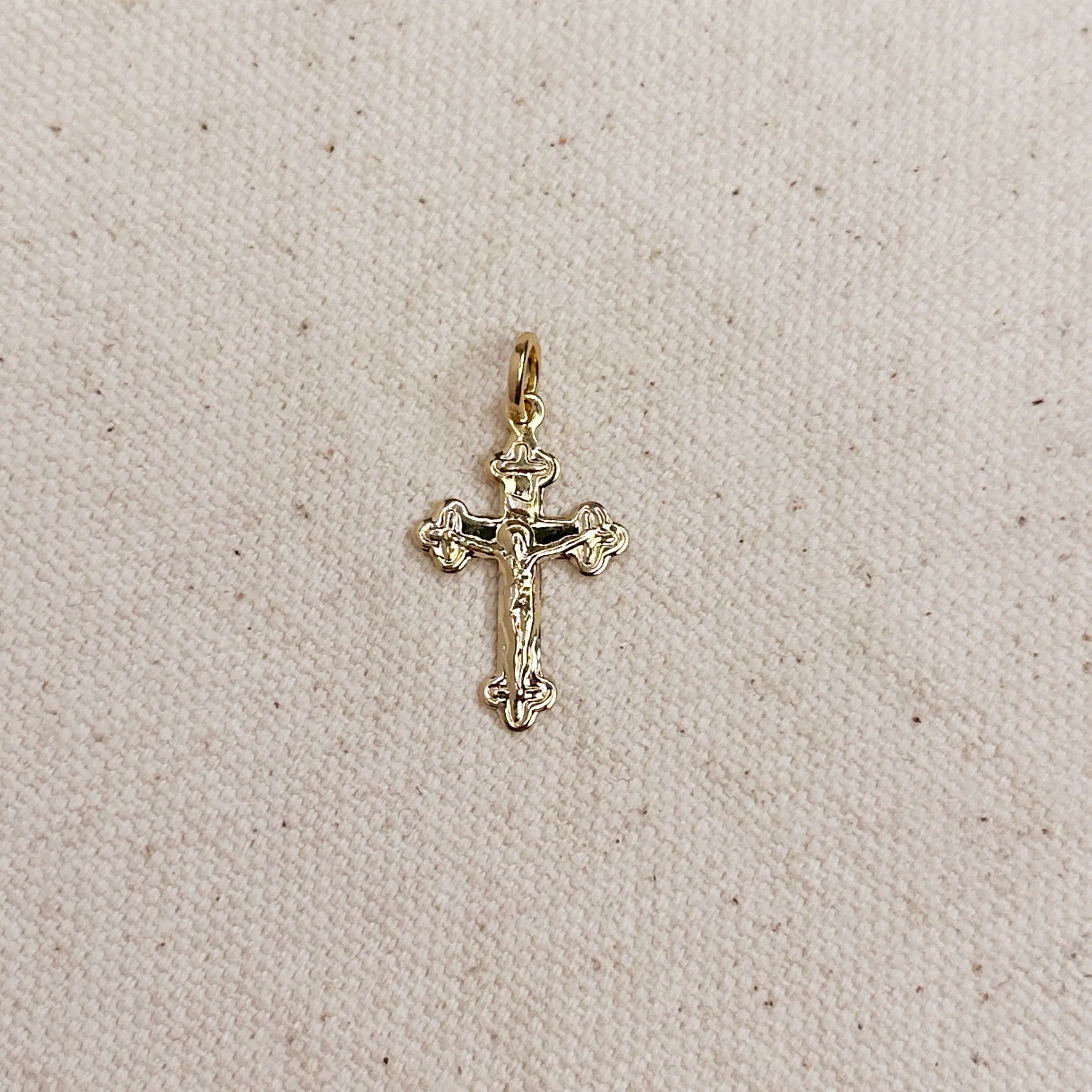 18k Gold Filled Delicate Crucifix Pendant