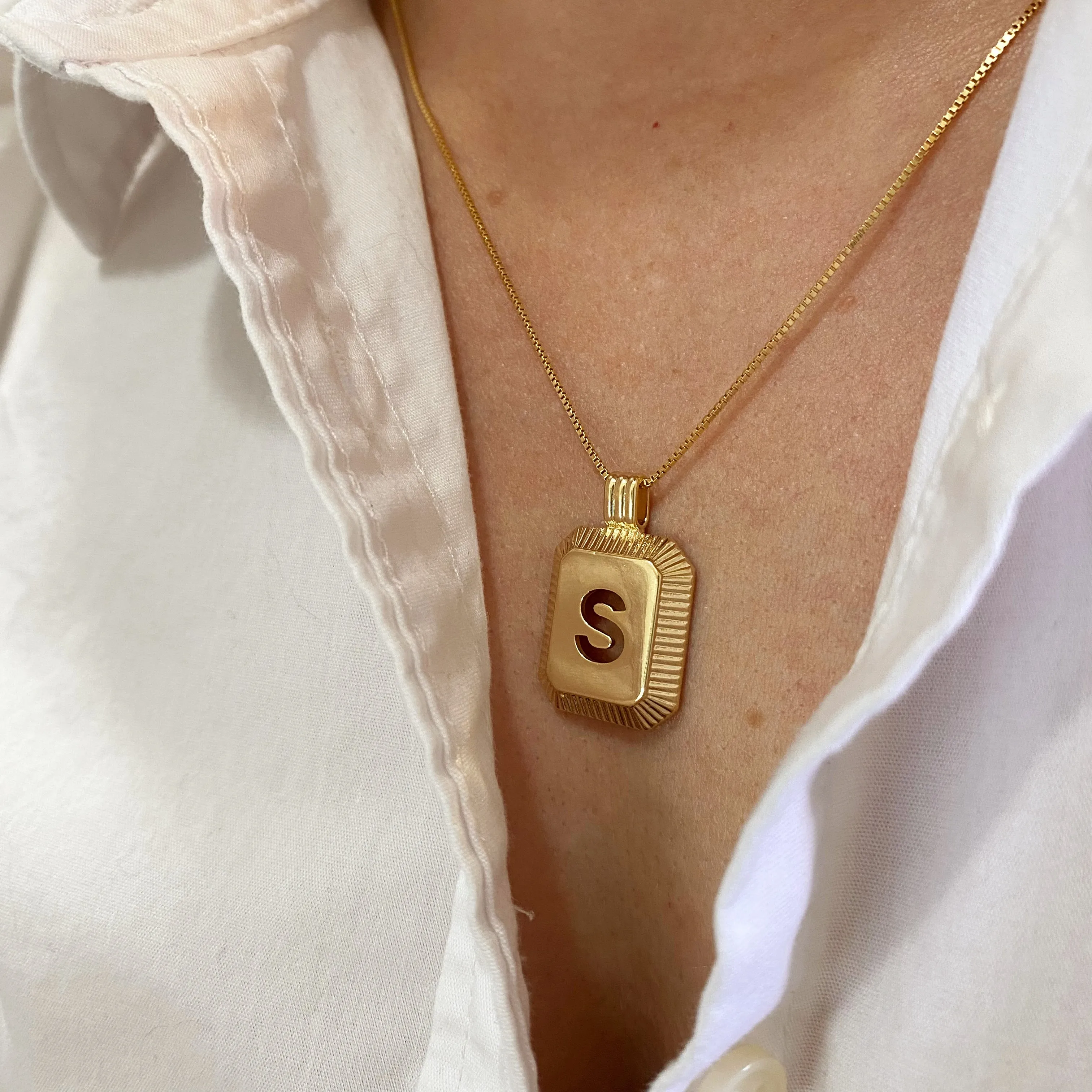 18k Gold Filled Initial Letter Pendant