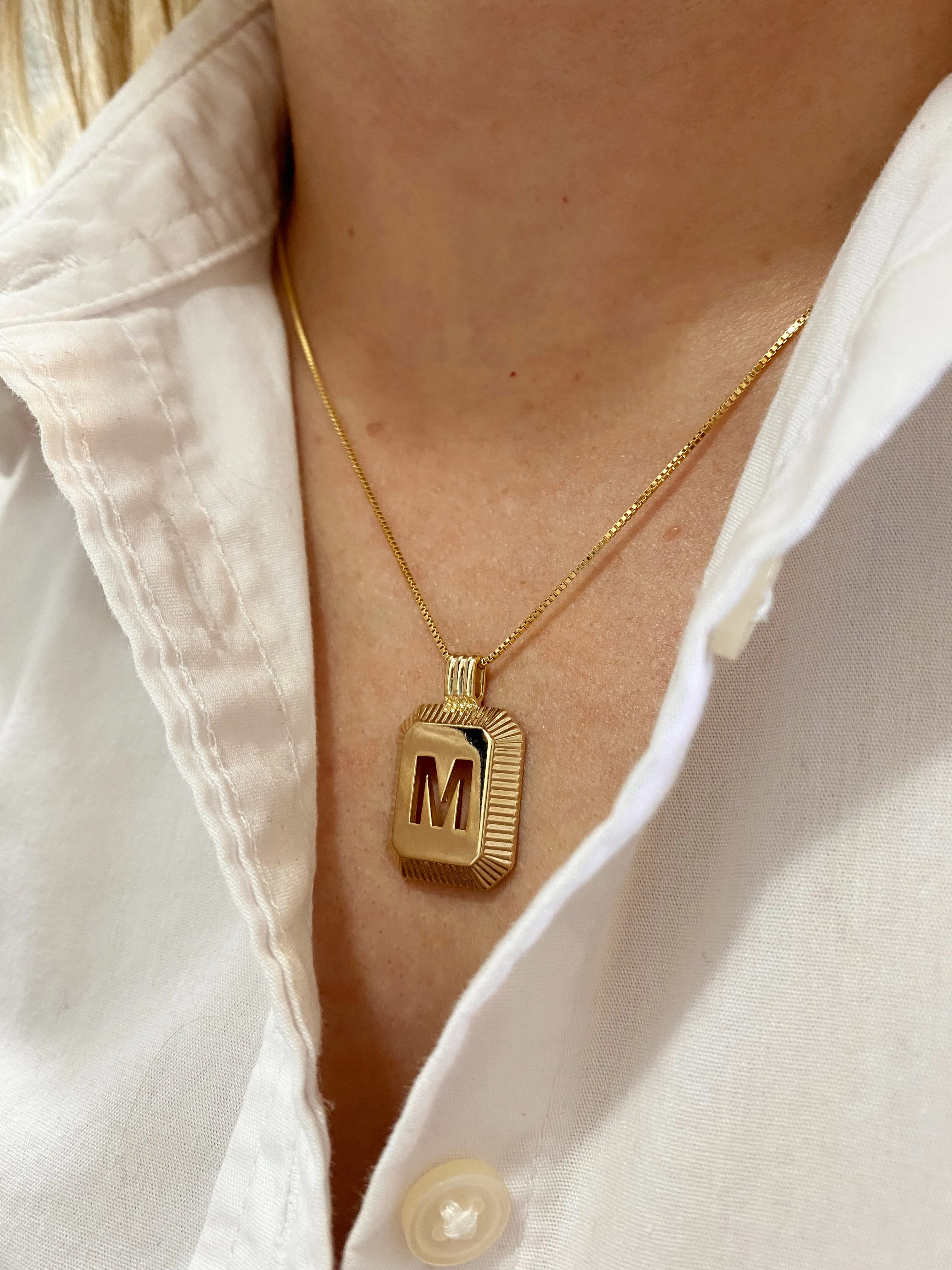 18k Gold Filled Initial Letter Pendant