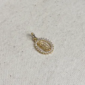 18k Gold Filled Mini CZ Lady of Guadalupe Pendant