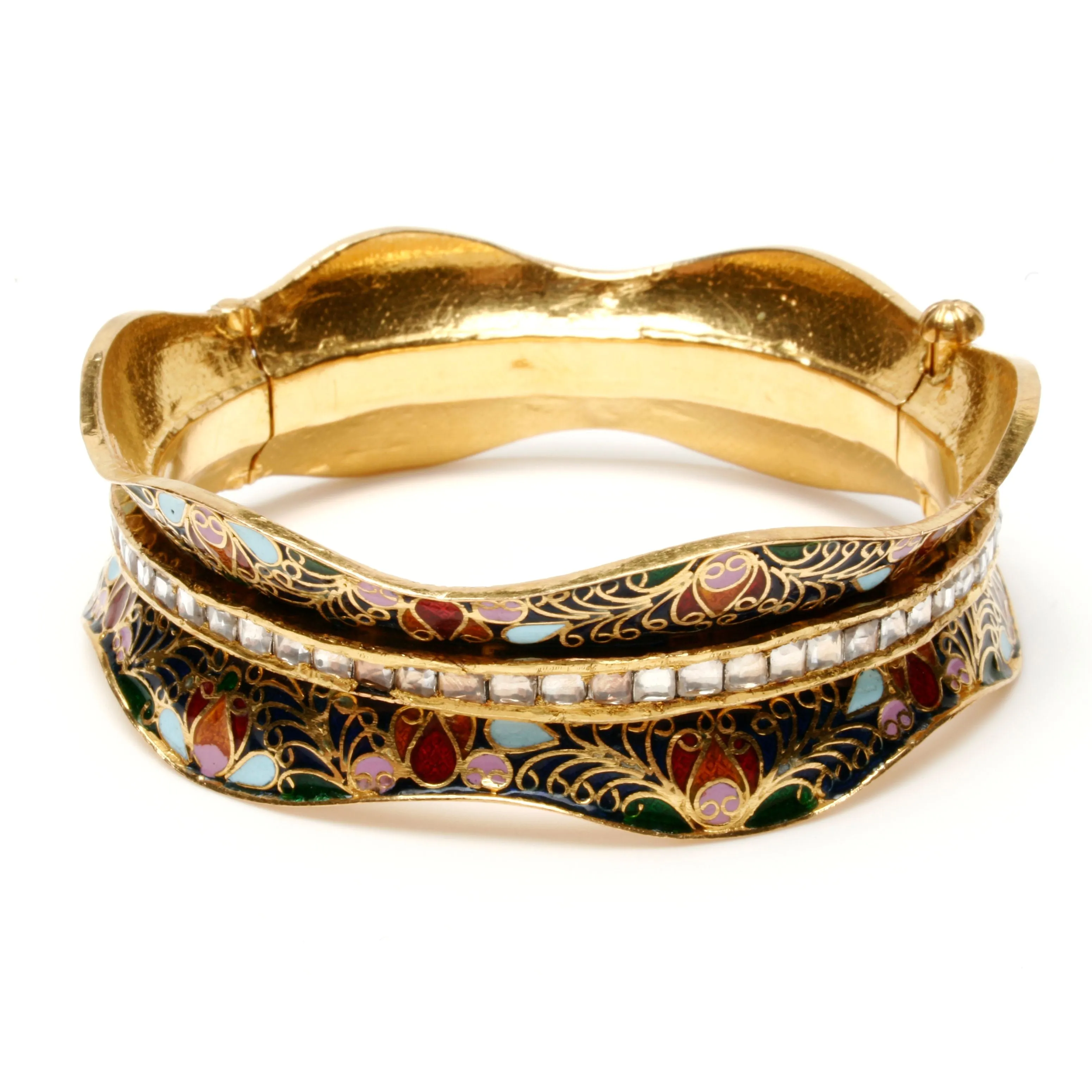 22k Gold and White Sapphire Nawab Bangle