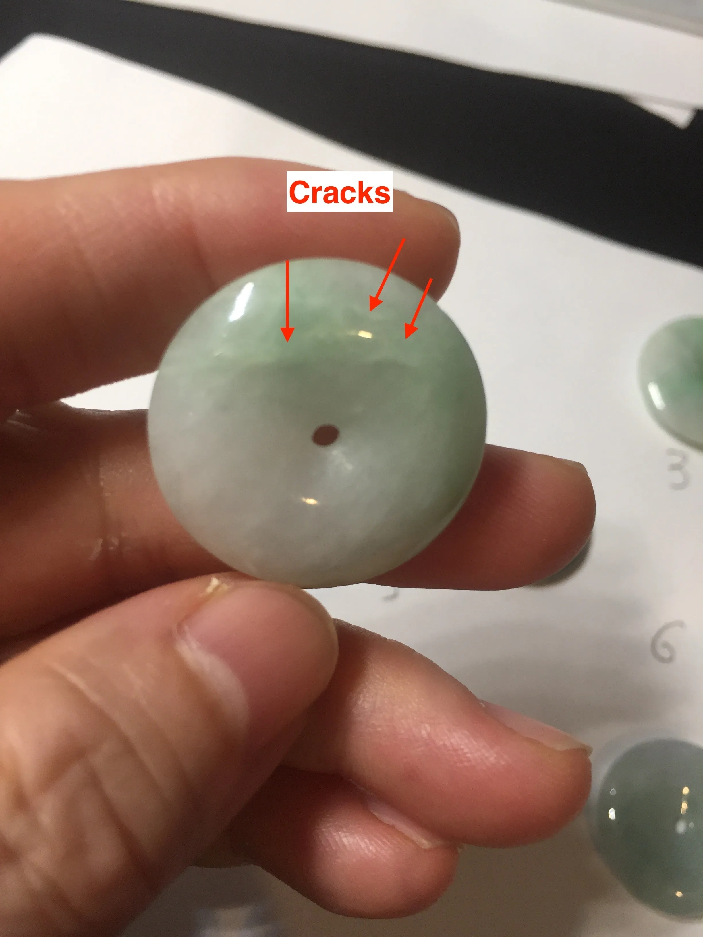 23.5-27.7mm 100% Natural apple green/white jadeite Jade Safety Guardian Button(donut) Pendant group BK112