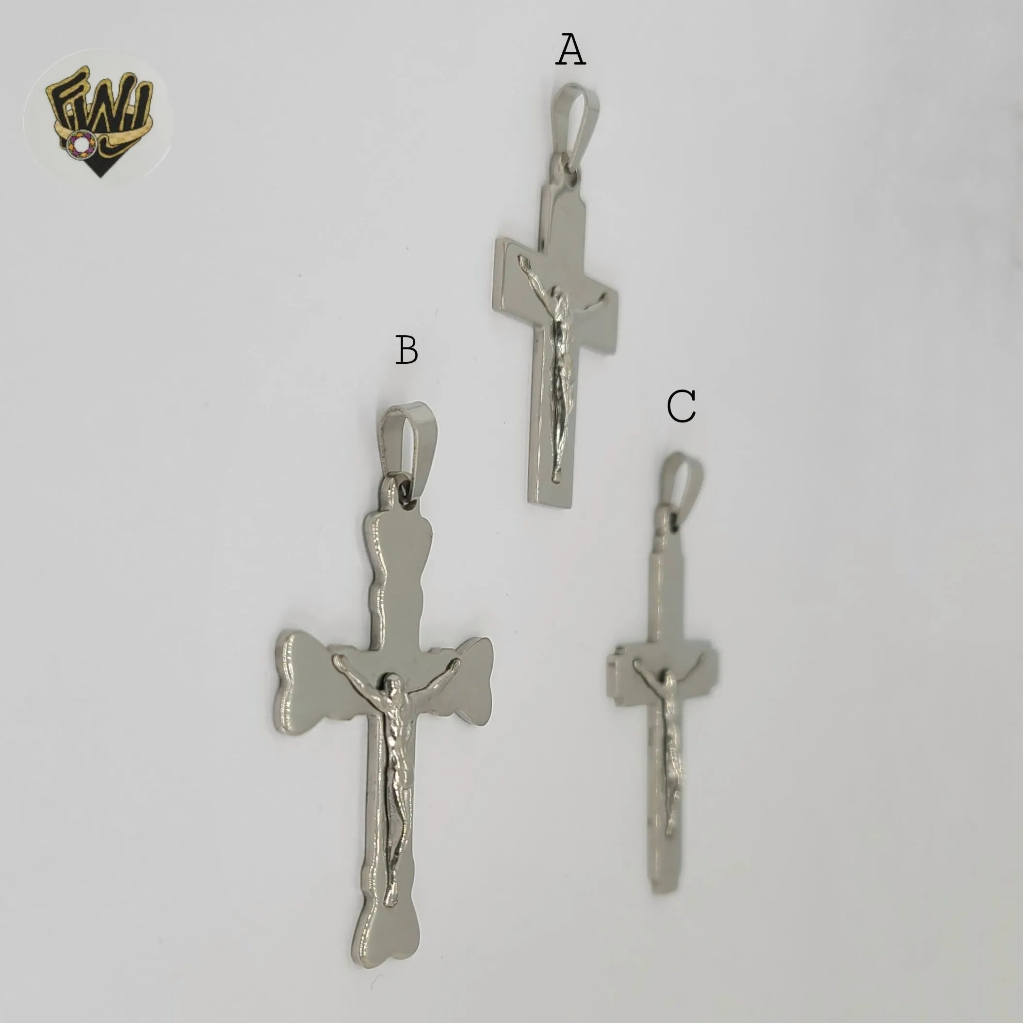 (4-2321) Stainless Steel - Crucifix Pendant.