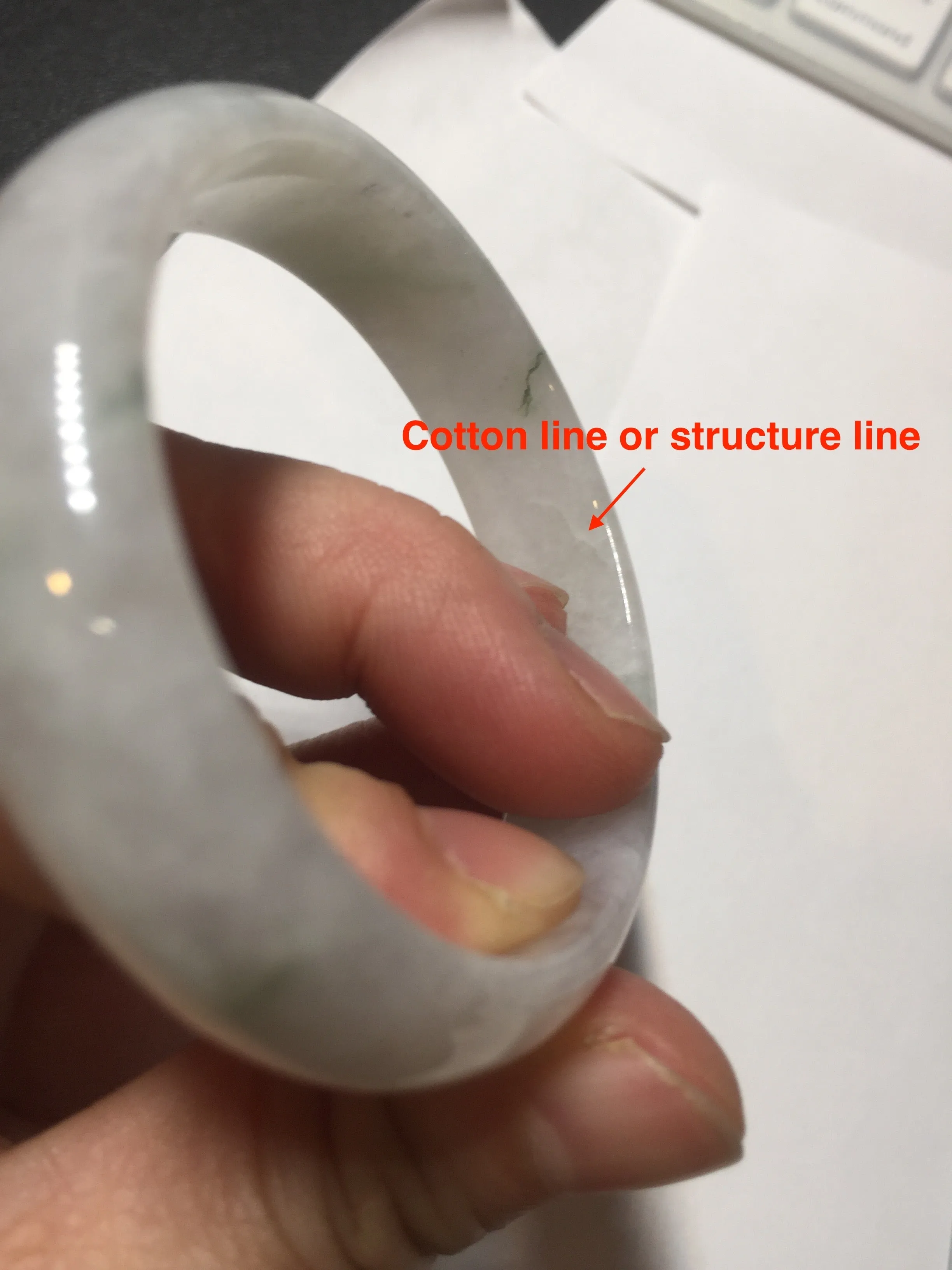 49mm certified 100% natural Type A icy watery light green/white/purple oval jadeite jade bangle BN40-2854