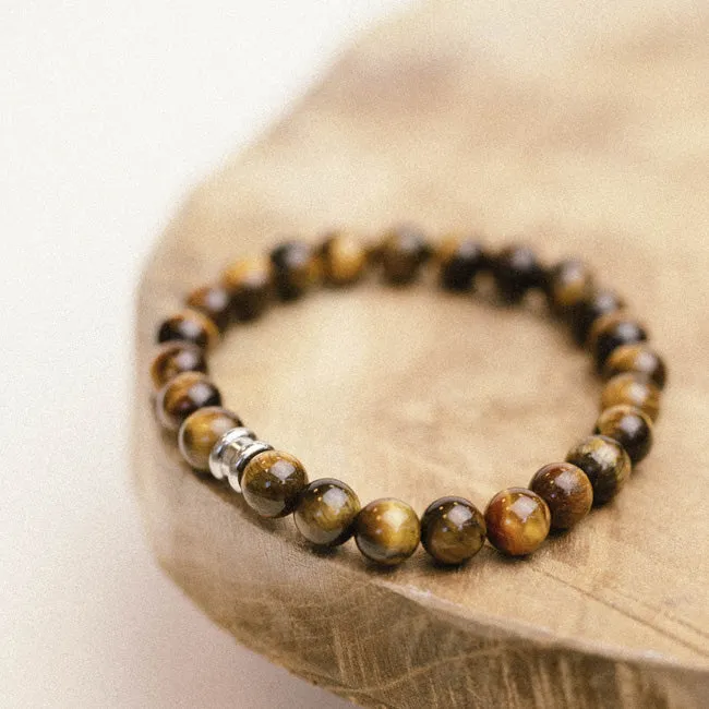 8mm Round Gemstone Bracelet Tiger Eye