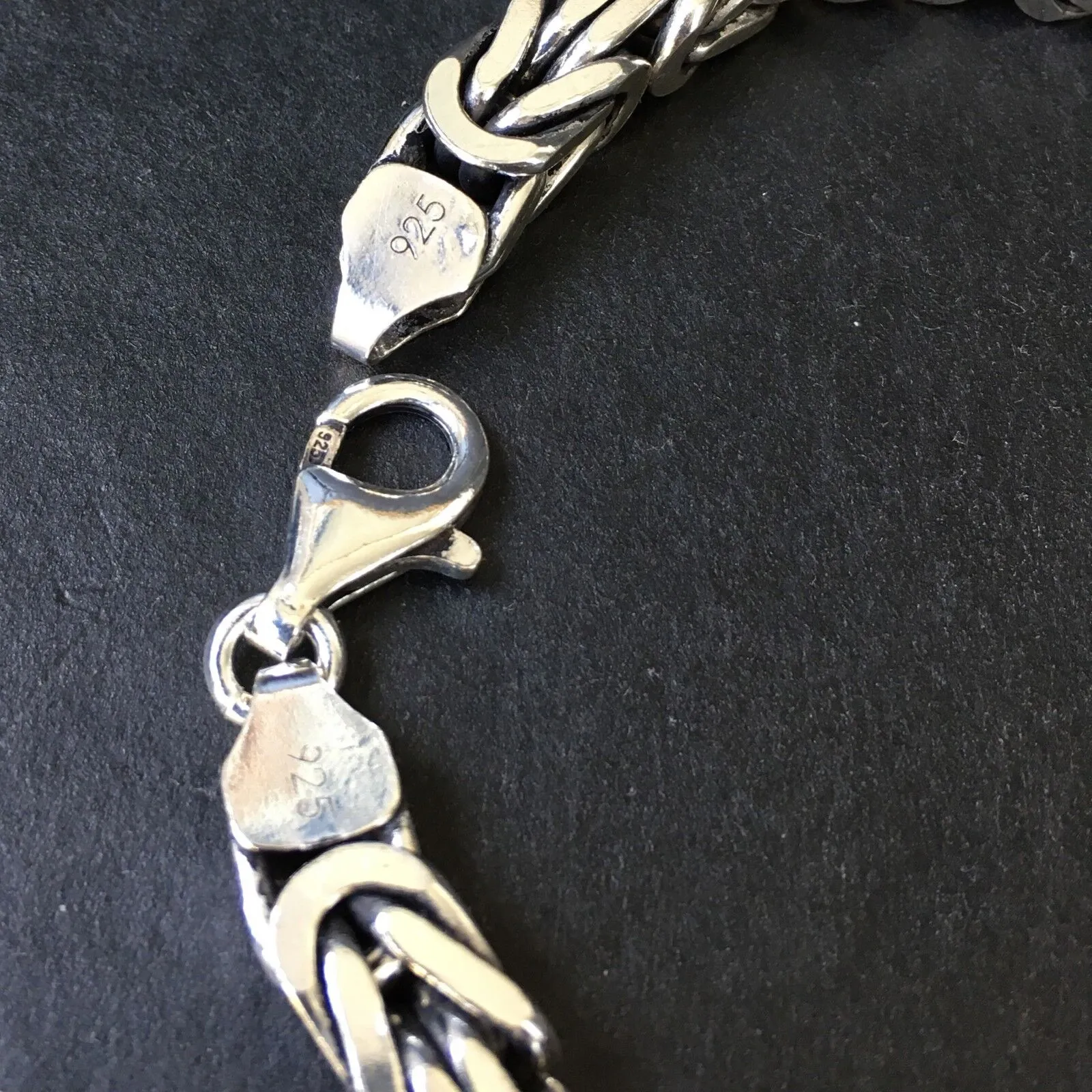 925 Sterling Silver King's Chain Bracelet Cubic 7mm Solid Men's Jewelry