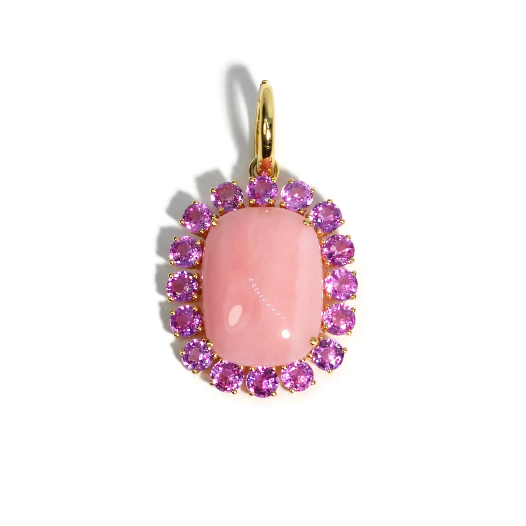 A & Furst - Sole - Pendant with Pink Opal and Pink Sapphires, 18k Yellow Gold