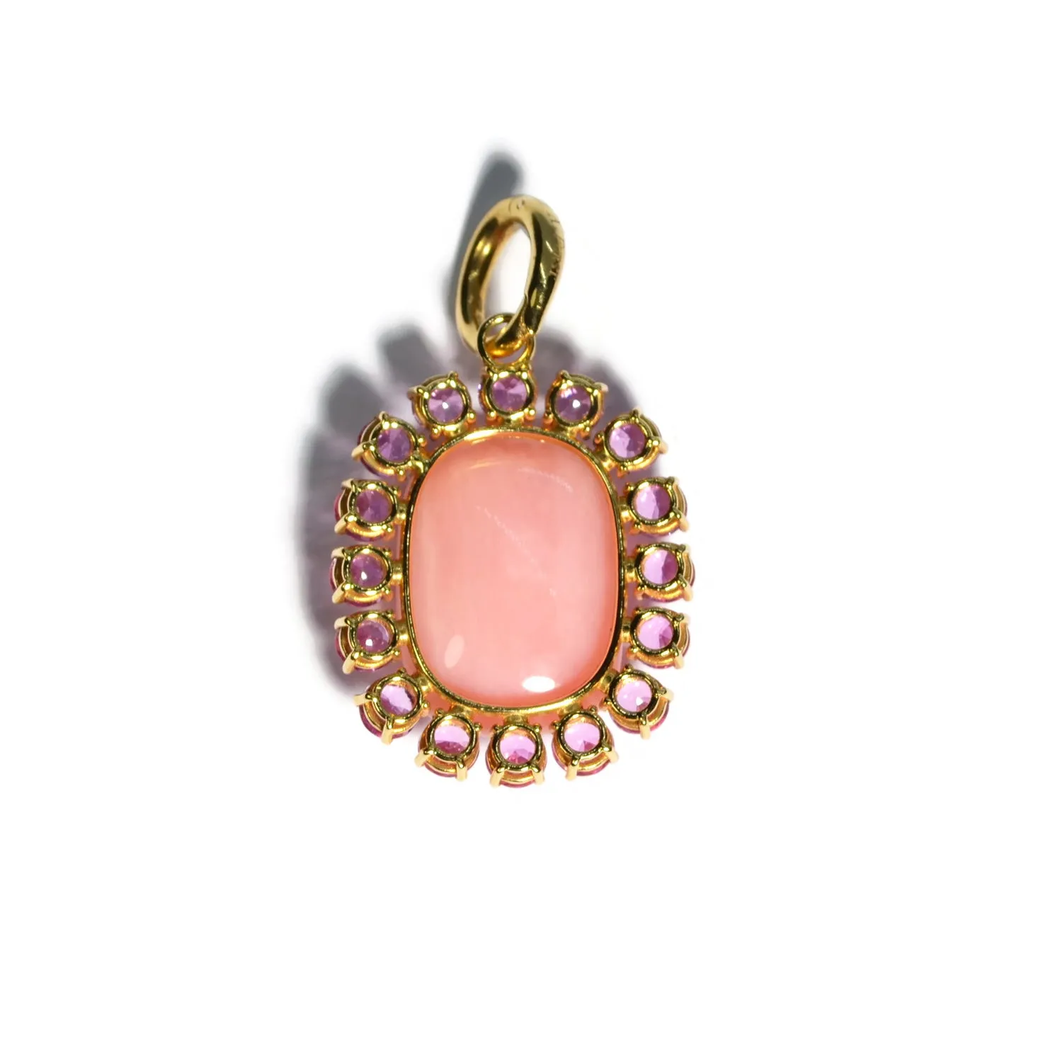 A & Furst - Sole - Pendant with Pink Opal and Pink Sapphires, 18k Yellow Gold