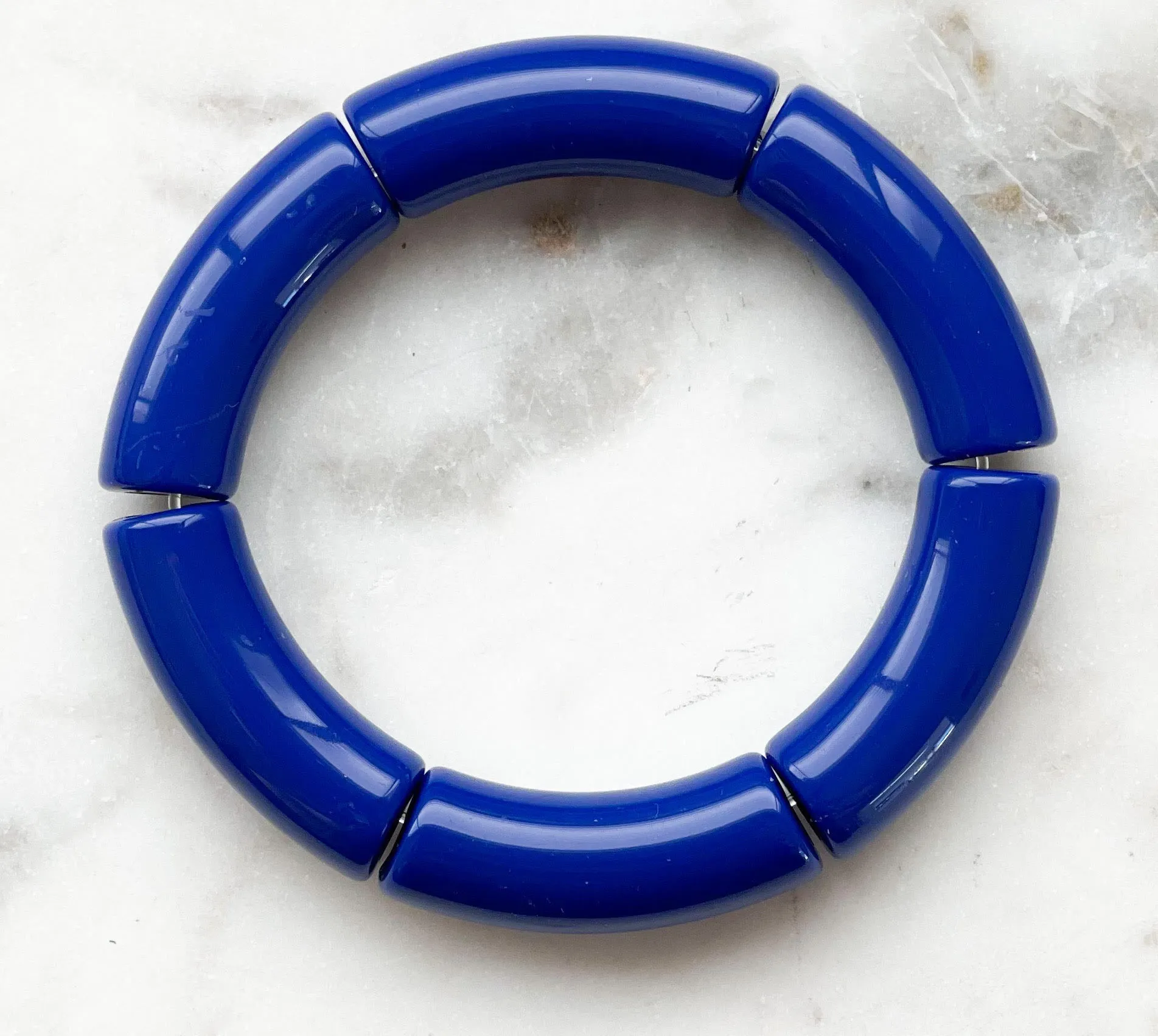 Acrylic Bamboo Bangle Bracelet Royal Blue