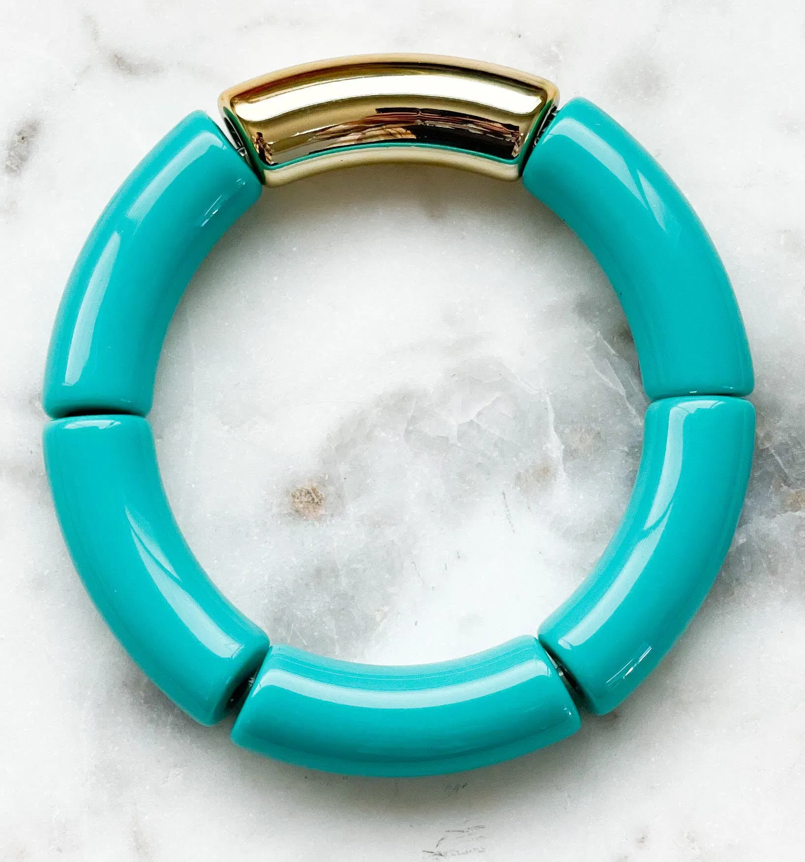 Acrylic Bamboo bangle Bracelet Turquoise