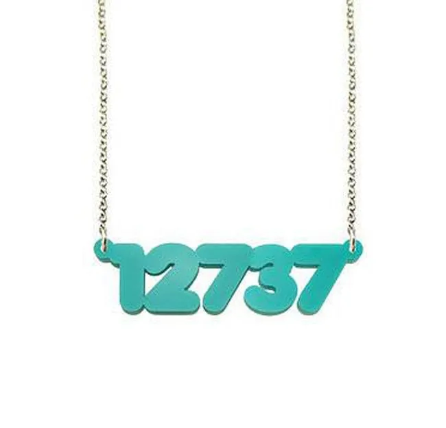 Acrylic Zip Code Necklace - 2 Sizes