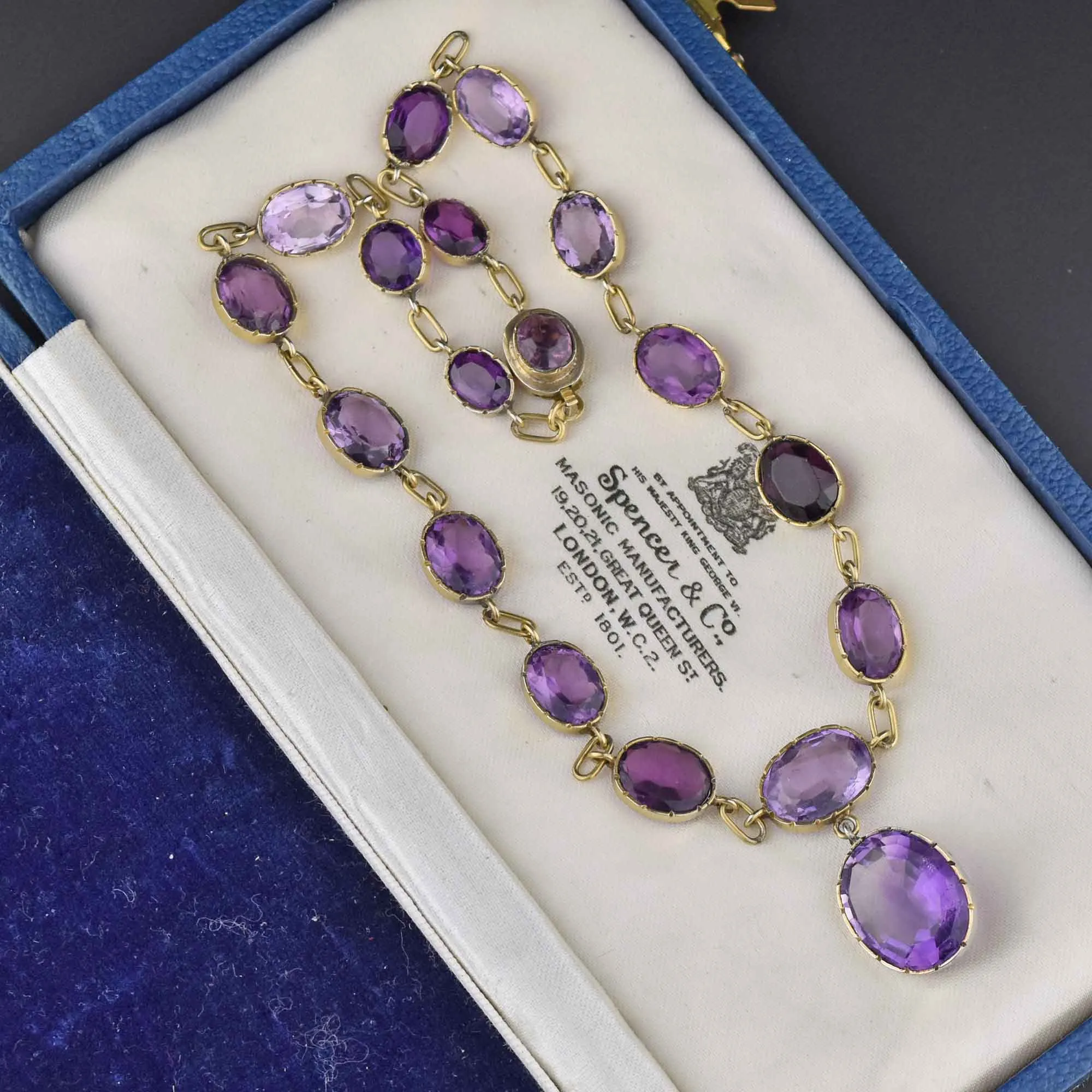 Antique Victorian Natural Amethyst Riviere Choker Necklace