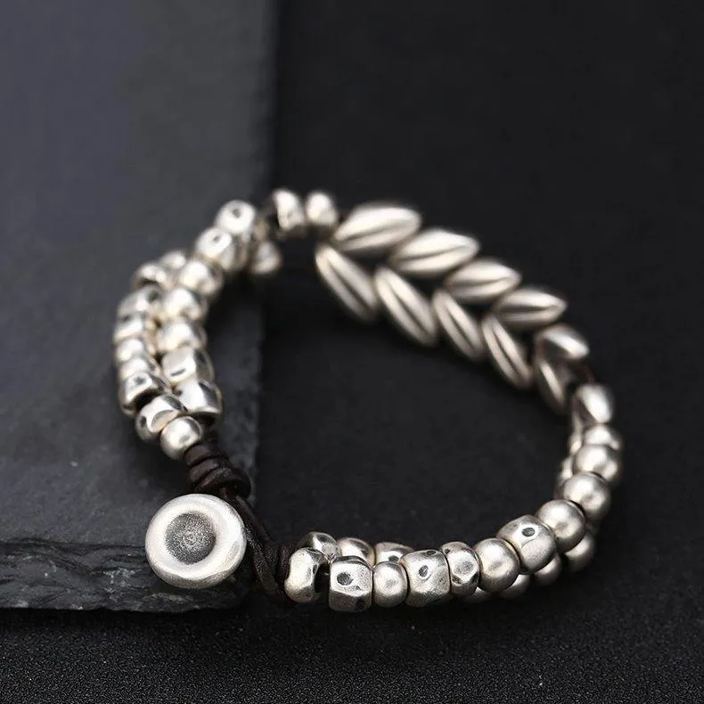 Auspicious Seeds Bracelet, 999 Silver