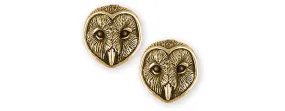 Barn Owl Jewelry 14k Gold Handmade Barn Owl Earrings  OW23X-EG