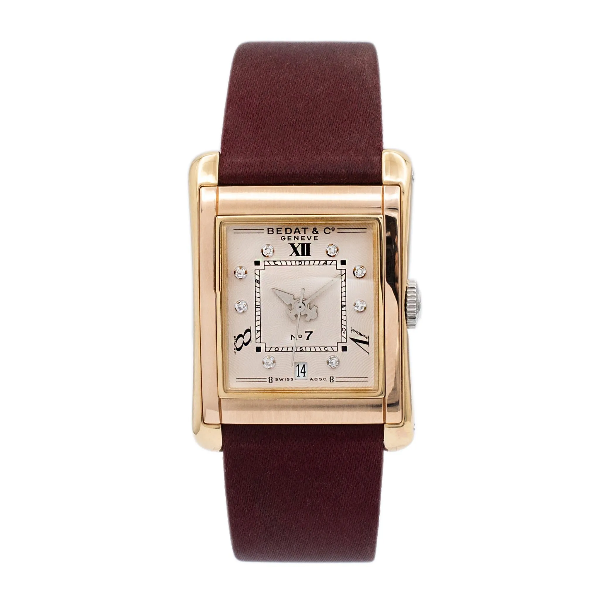 Bedat & Co. Geneve N07 728 Rectangular 27MM Diamond Dial 18K Yellow Gold Stainless Steel Ladies Watch