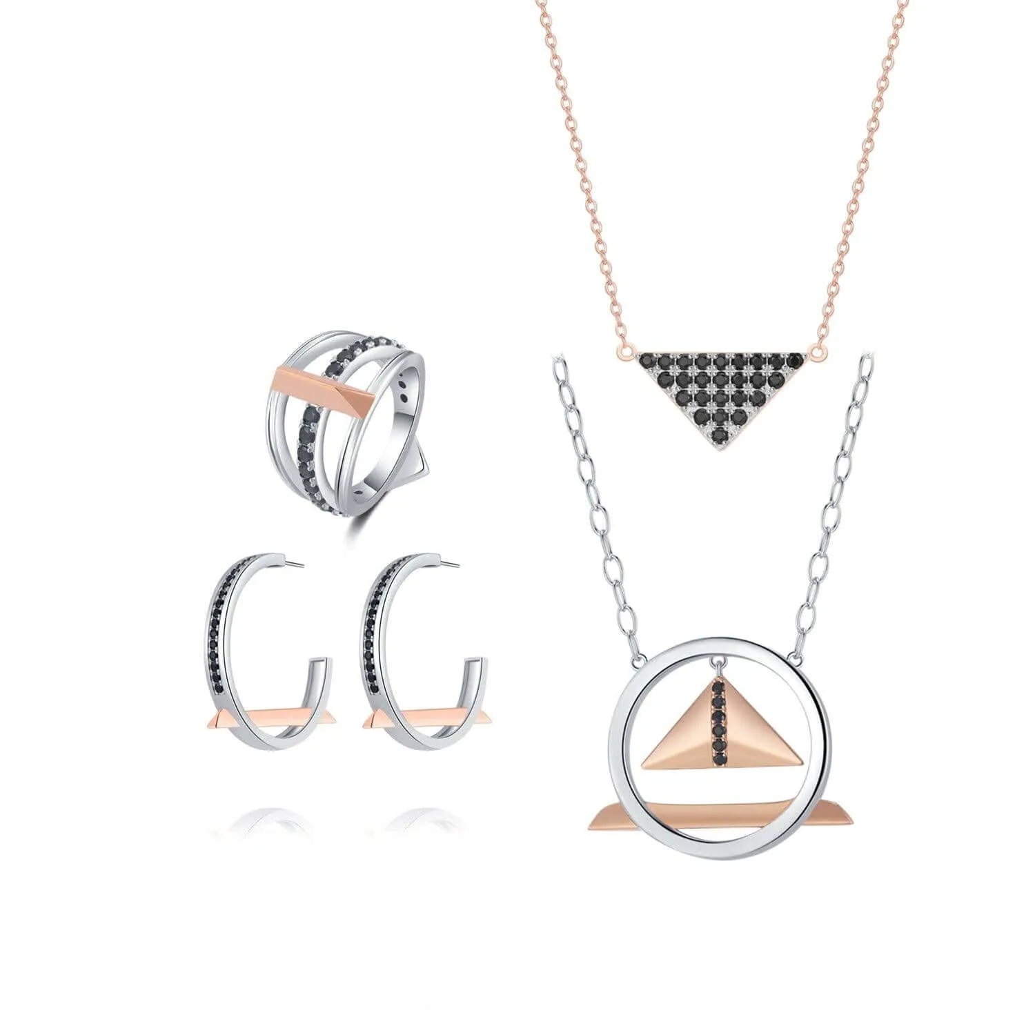 Black Cubic Zirconia Diamond Sets Multiple Perspectives collection Designed by Alexandra Baltazar