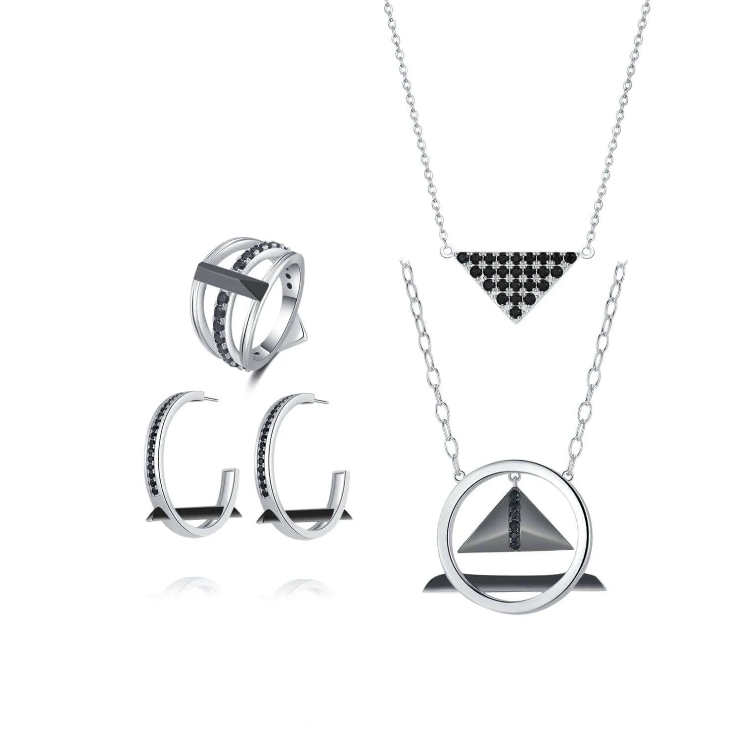 Black Cubic Zirconia Diamond Sets Multiple Perspectives collection Designed by Alexandra Baltazar