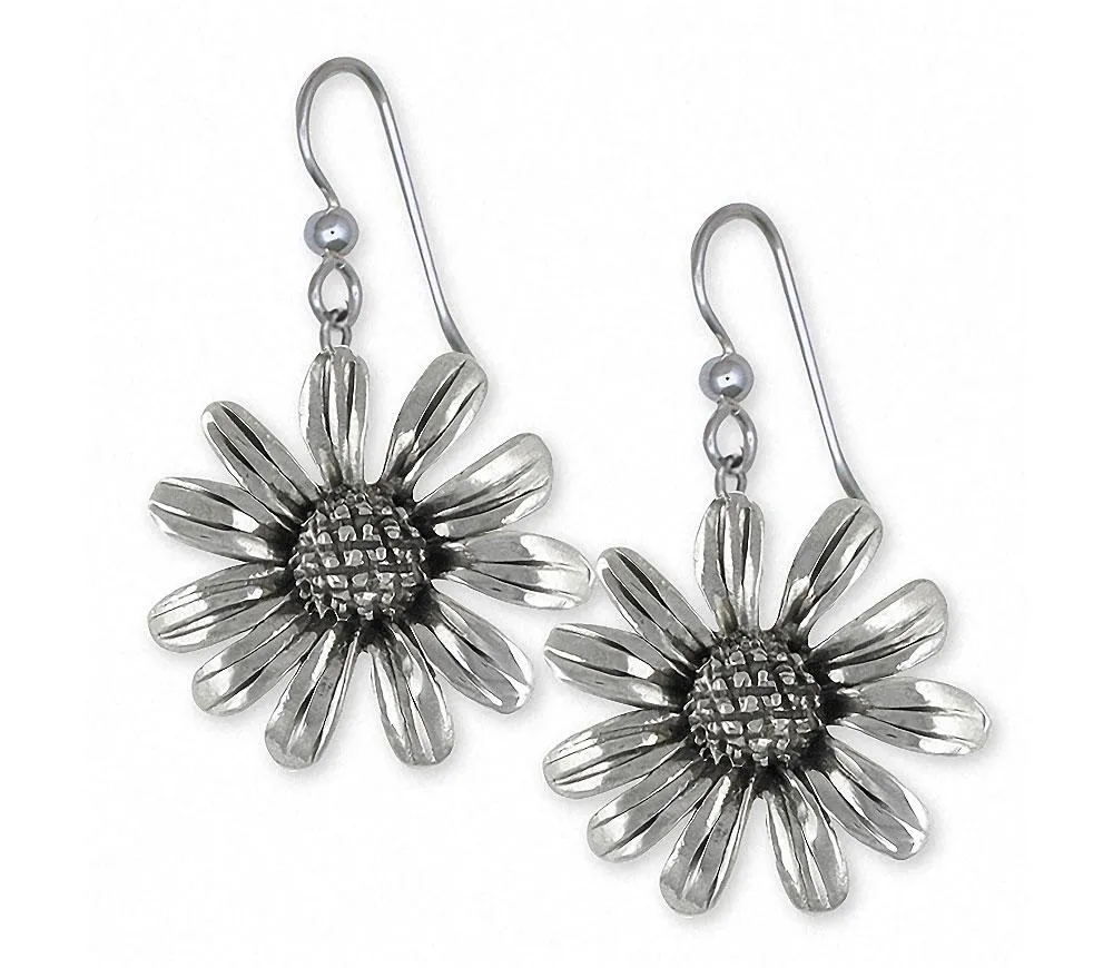 Black Eye Susan Earrings Jewelry Sterling Silver Handmade Flower Earrings BES2-E