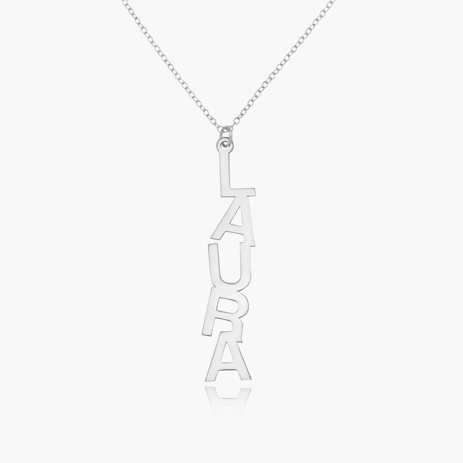 Block Name Drop Necklace